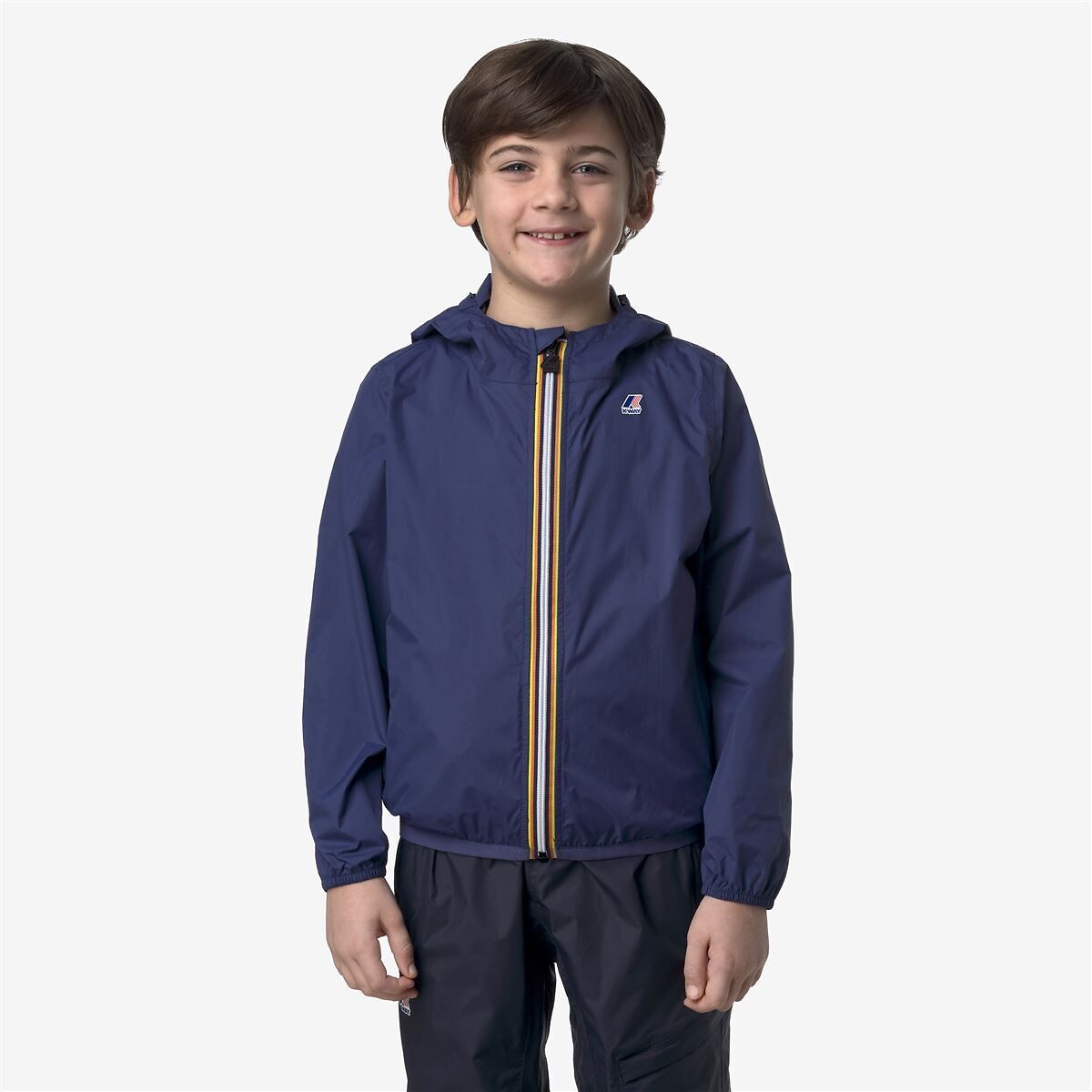Coupe-vent zippé à capuche Claude bleu marine, K-WAY