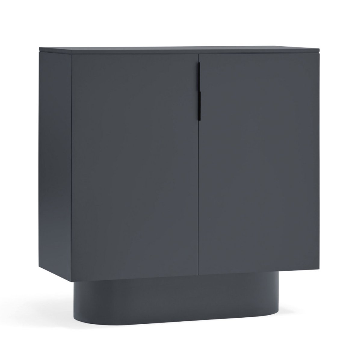 Buffet haut 2 portes en bois L100 cm- TOTEM gris anthracite, TEULAT