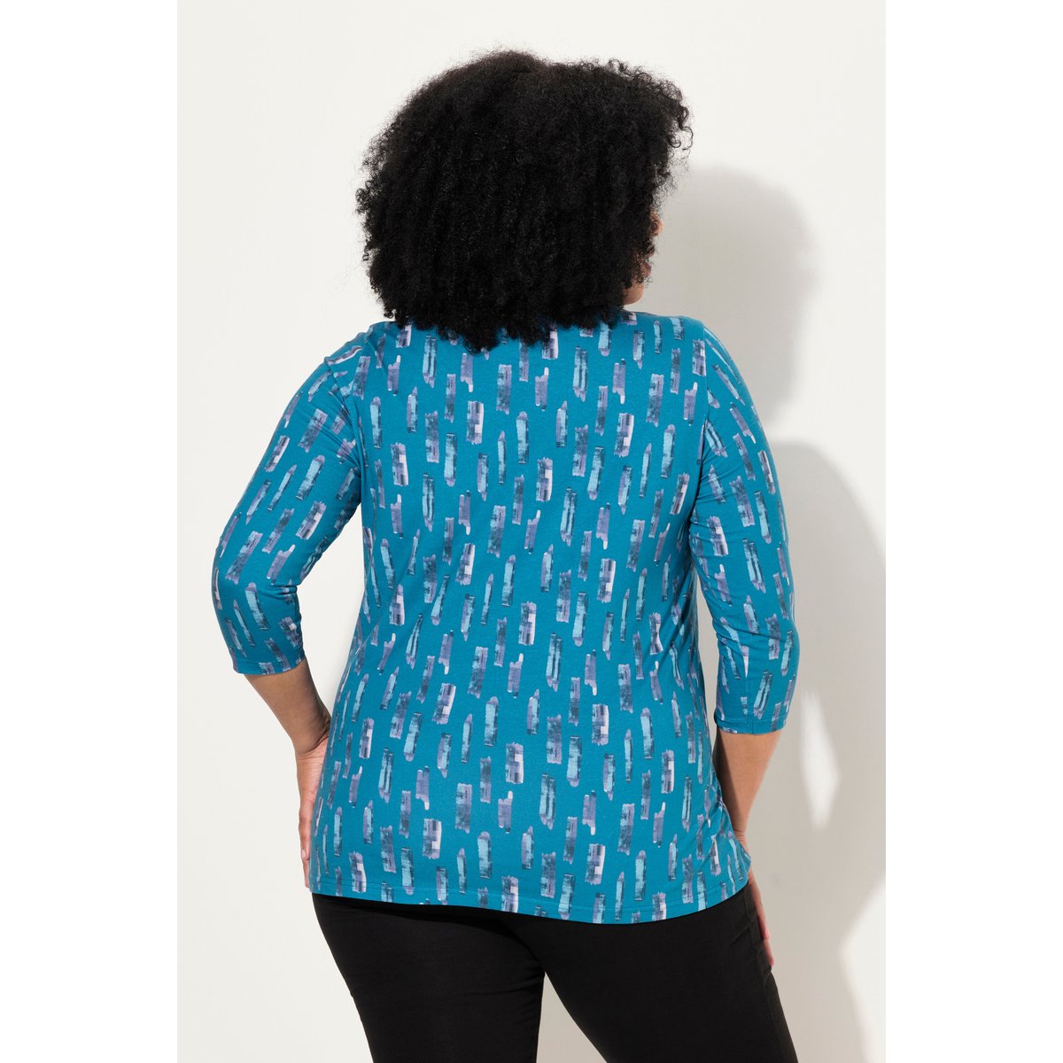 T-shirt long marine, ULLA POPKEN