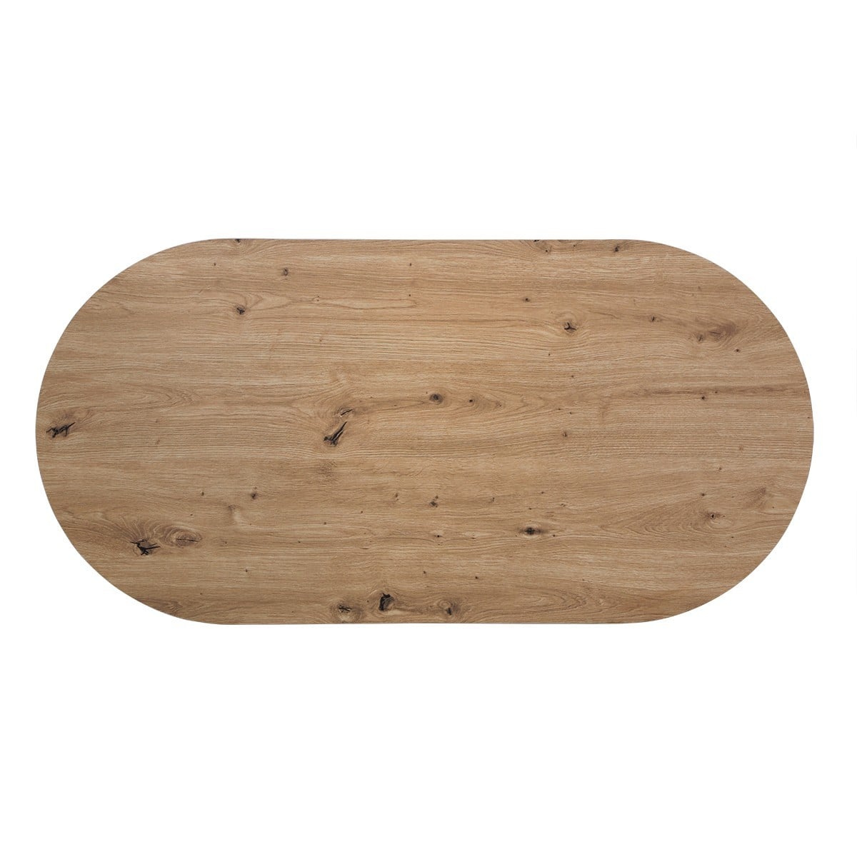 Table basse ovale et piètement rotin TALIA bois clair, CALICOSY