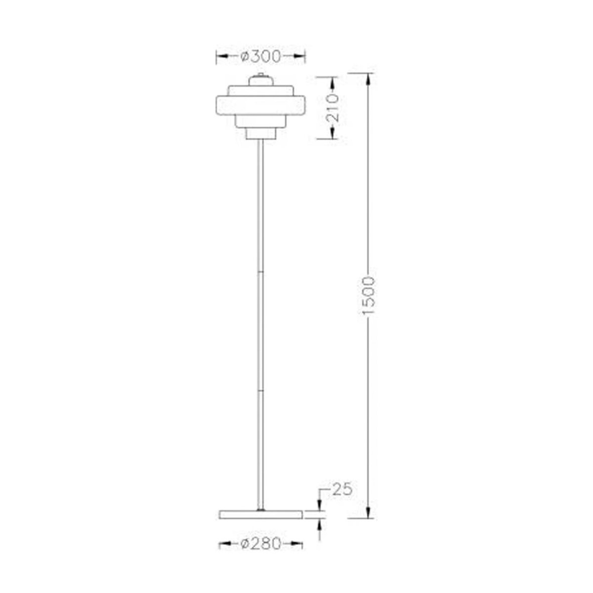 Lampadaire en verre et métal H150cm- ELLA taupe, DRAWER