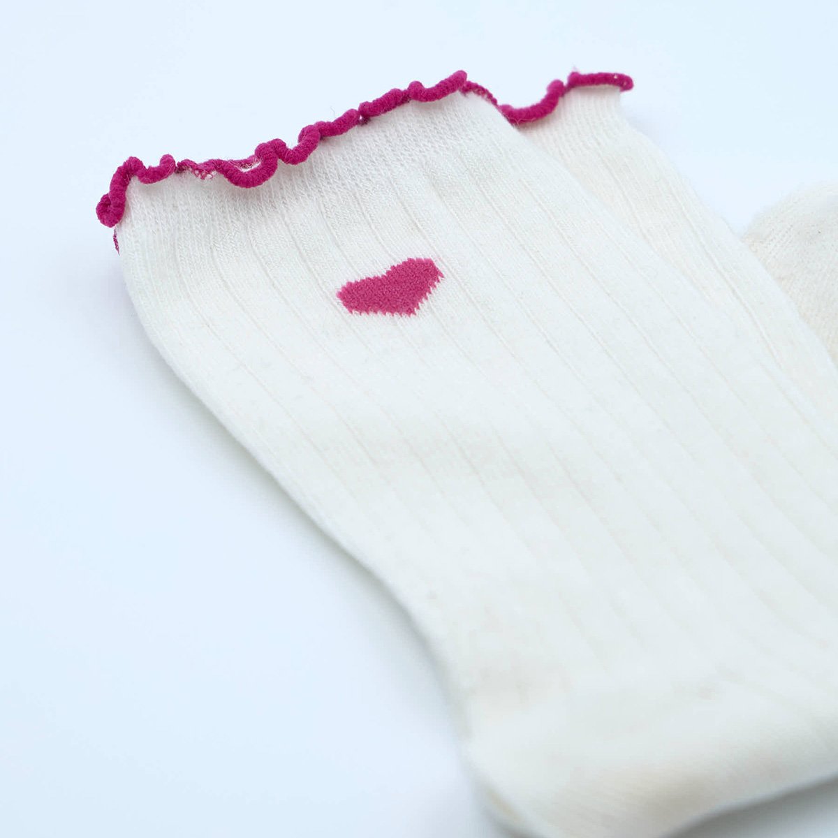 Chaussettes cœurs Giséla rose bonbon, MISE AU GREEN