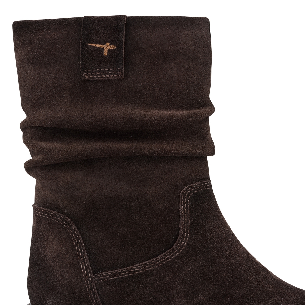 Mi-bottes en cuir suède marron mocca, TAMARIS