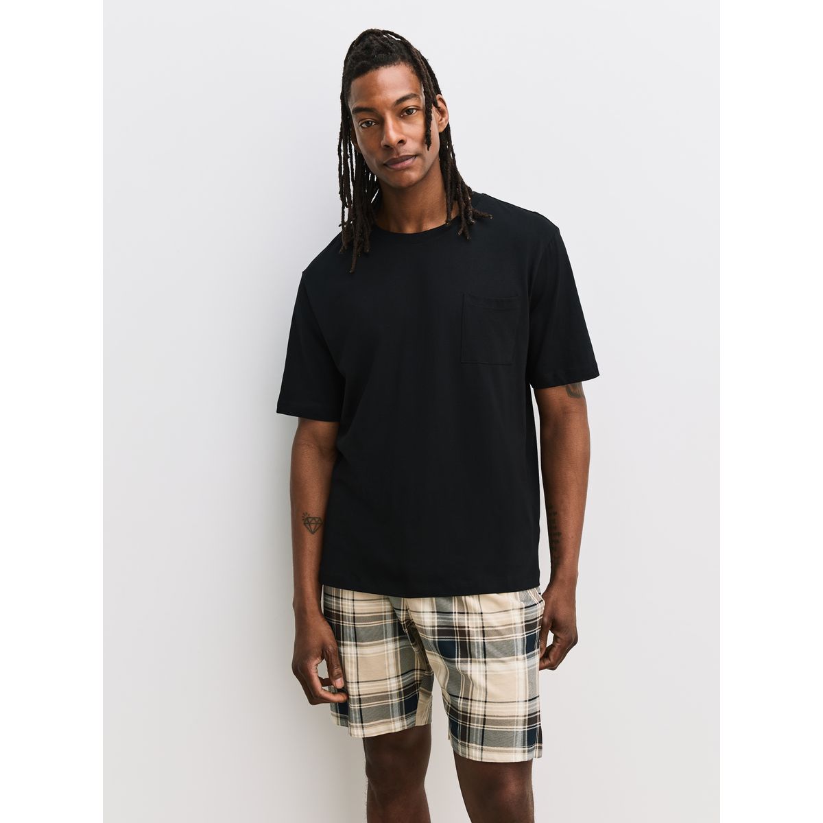Pyjama manches courtes en jersey, lot de 3 noir/bleu marine, NEXT