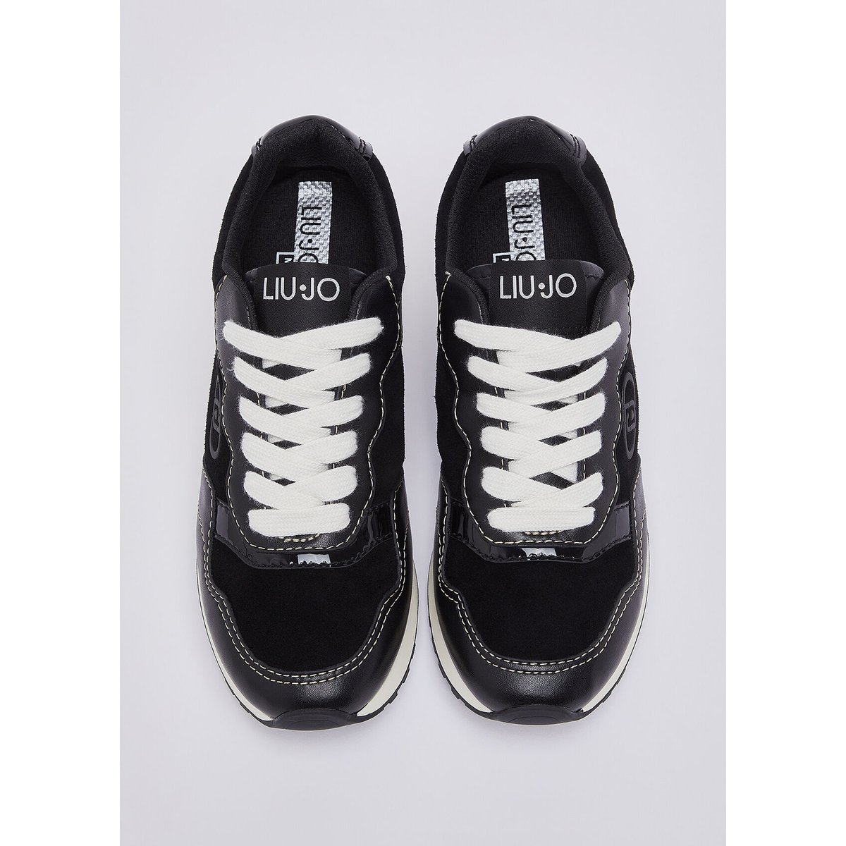 Baskets en cuir et suède noir, LIU JO