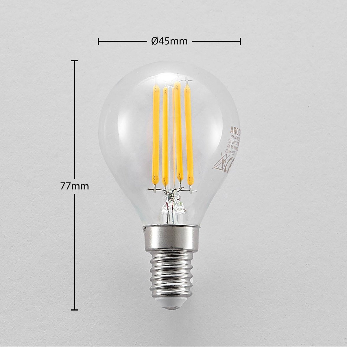Ampoule E14 en verreLED, E14 4W couleur unique, ARCCHIO