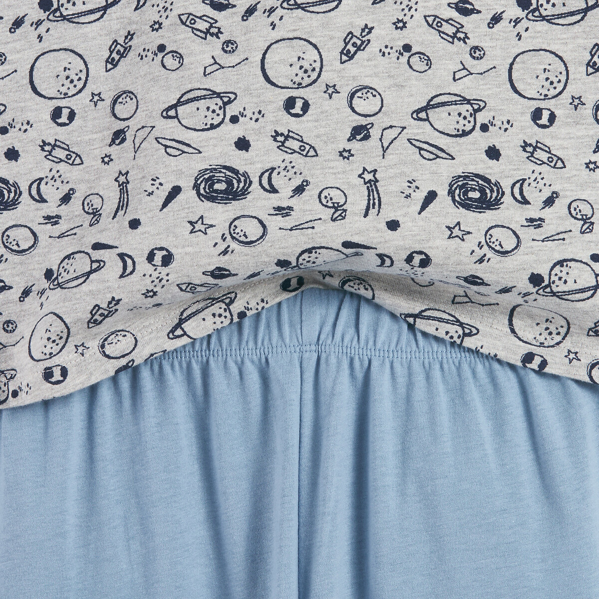 Lot de 3 pyjamas en coton, thème planètes assortis, LA REDOUTE COLLECTIONS