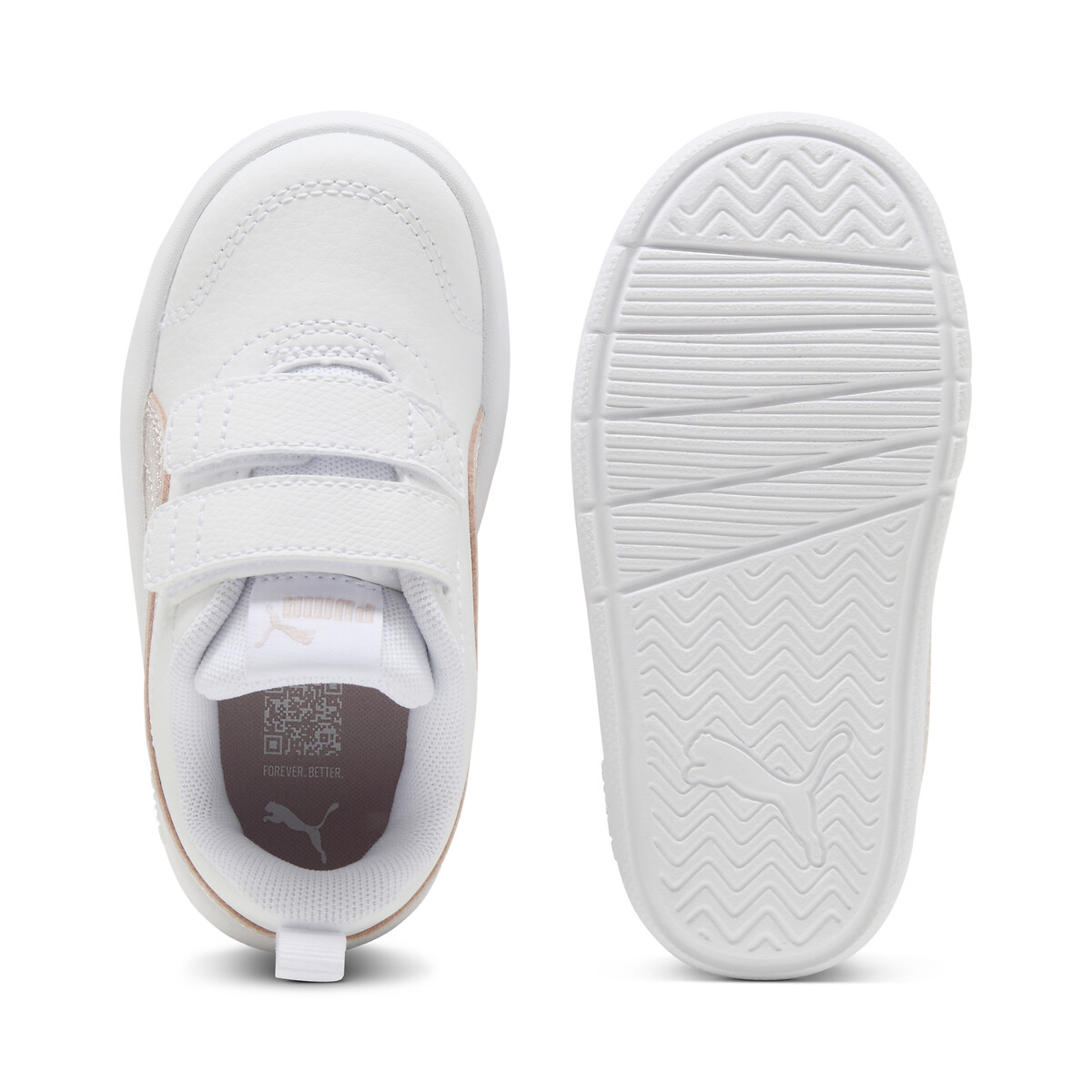 Baskets à scratch COURTFLEX V3 GLITZ V blanc/paillettes, PUMA