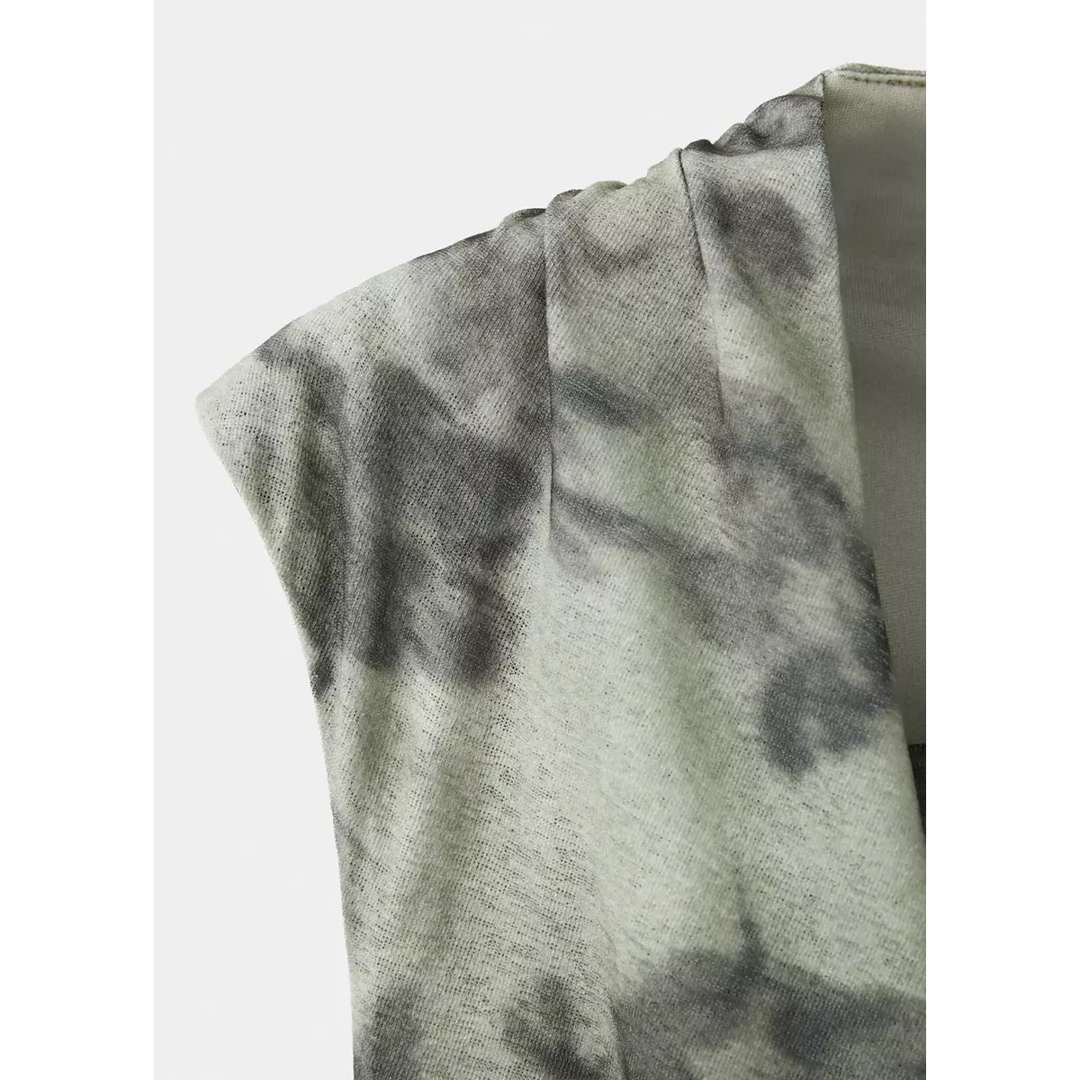 Top imprimé drapé vert, MANGO