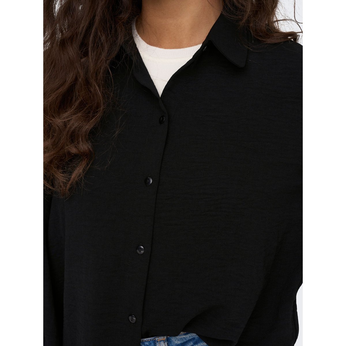 Chemiser fluide boutonné noire - black, JDY