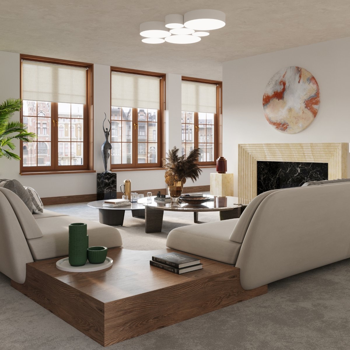 Plafonnier PVC Blanc E27 3 Arena blanc, EDEN
