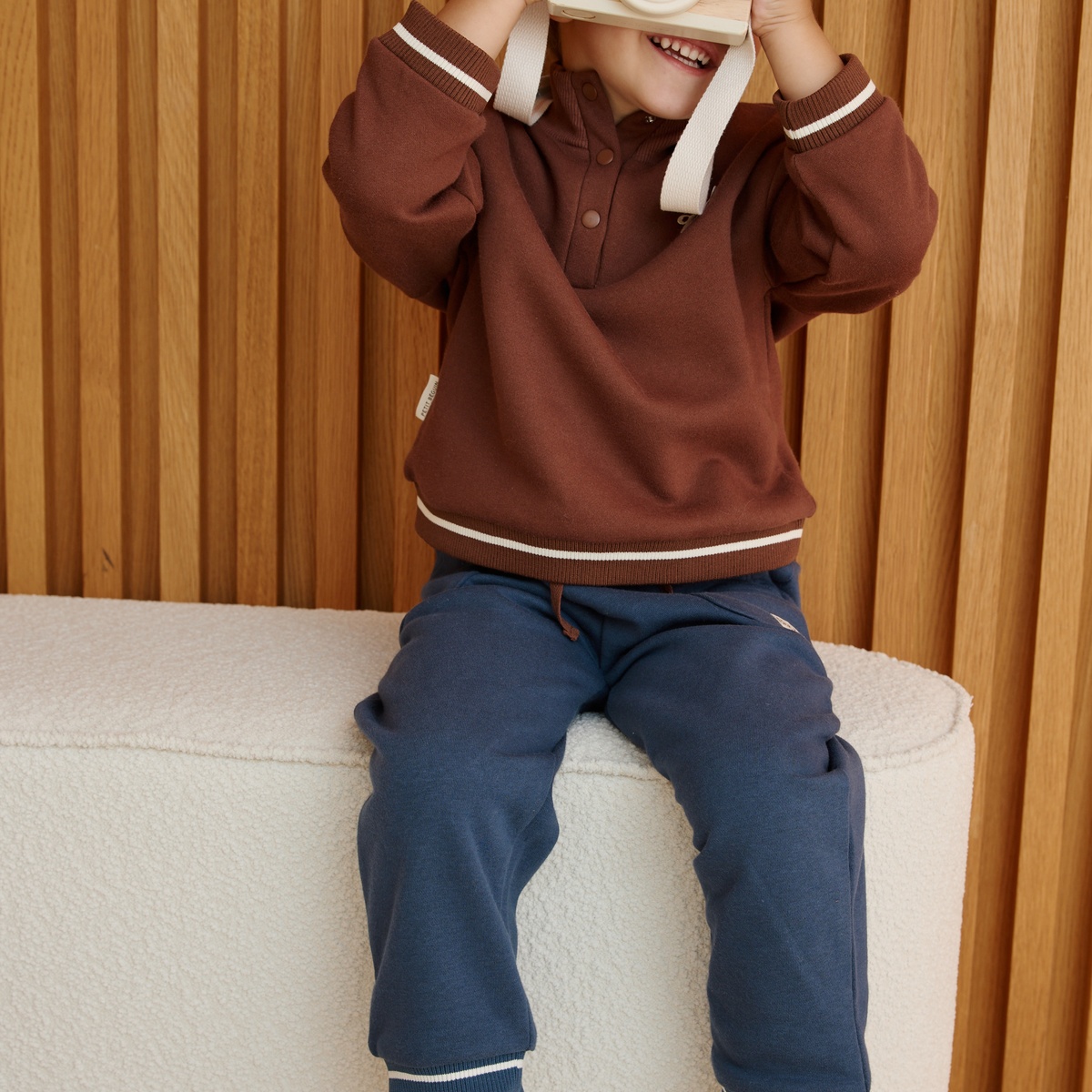 Sweat-shirt bébé en molleton Mathéo marron, PETIT BEGUIN