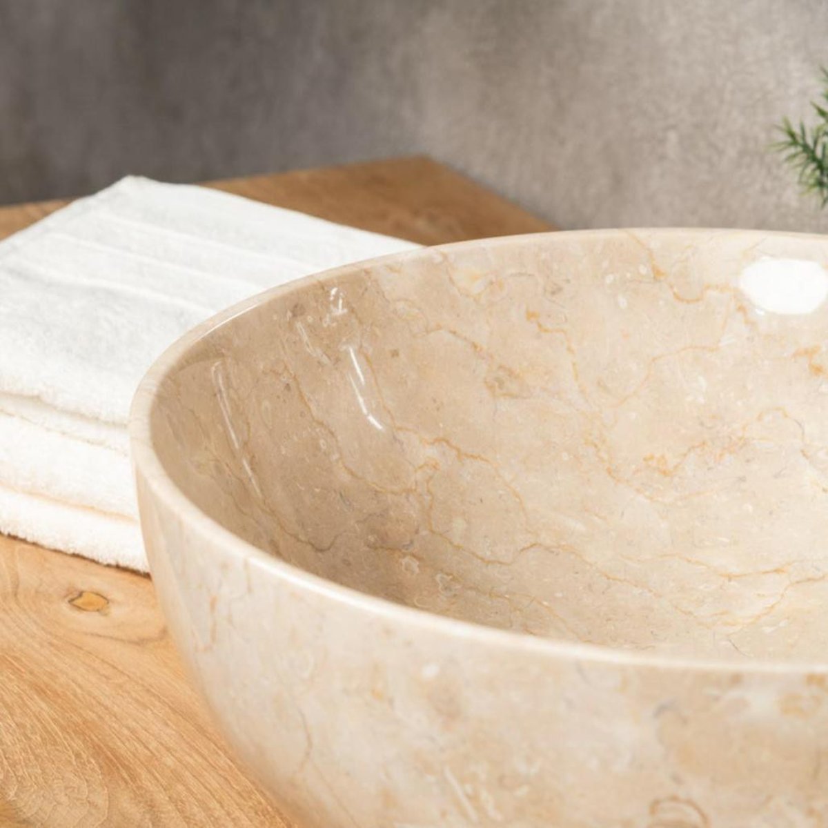 Vasque ronde à poser 40 cm LÉA crème, WANDA COLLECTION