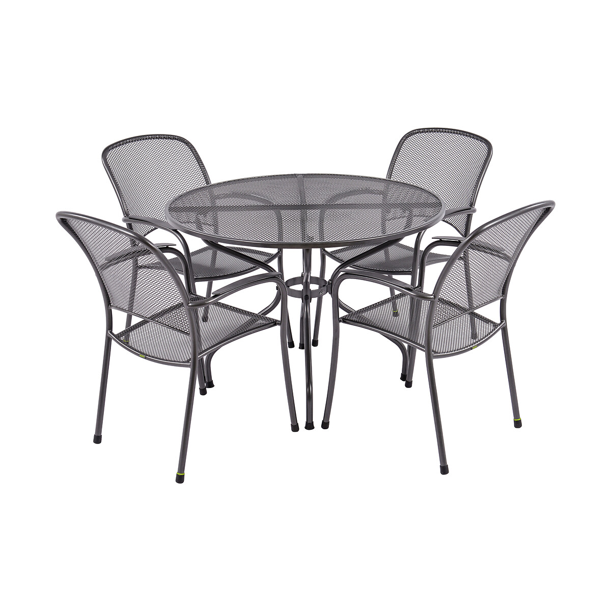 Carlo Round 4 Seater Patio Dining Set grey, SO'HOME