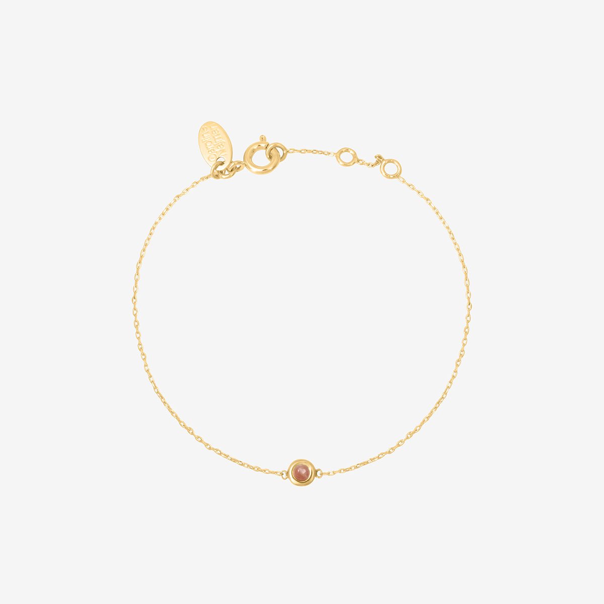 Bracelet doré rhodochrosite - tiny rose, CAROLINE NAJMAN