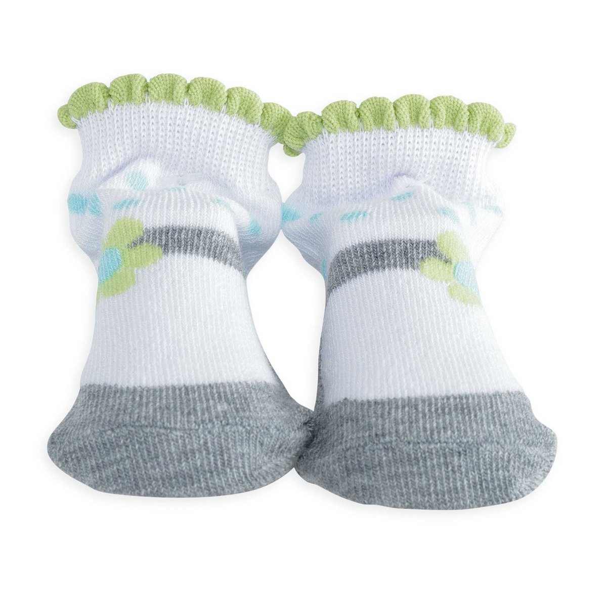 Chaussette bébé - petites fleurs gris, TROIS KILOS SEPT