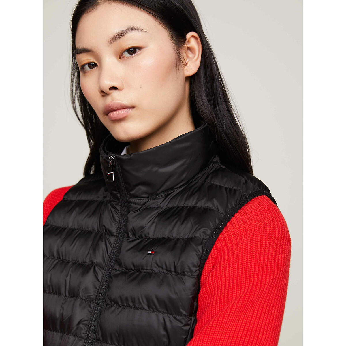 Doudoune sans manches à capuche noir, TOMMY HILFIGER