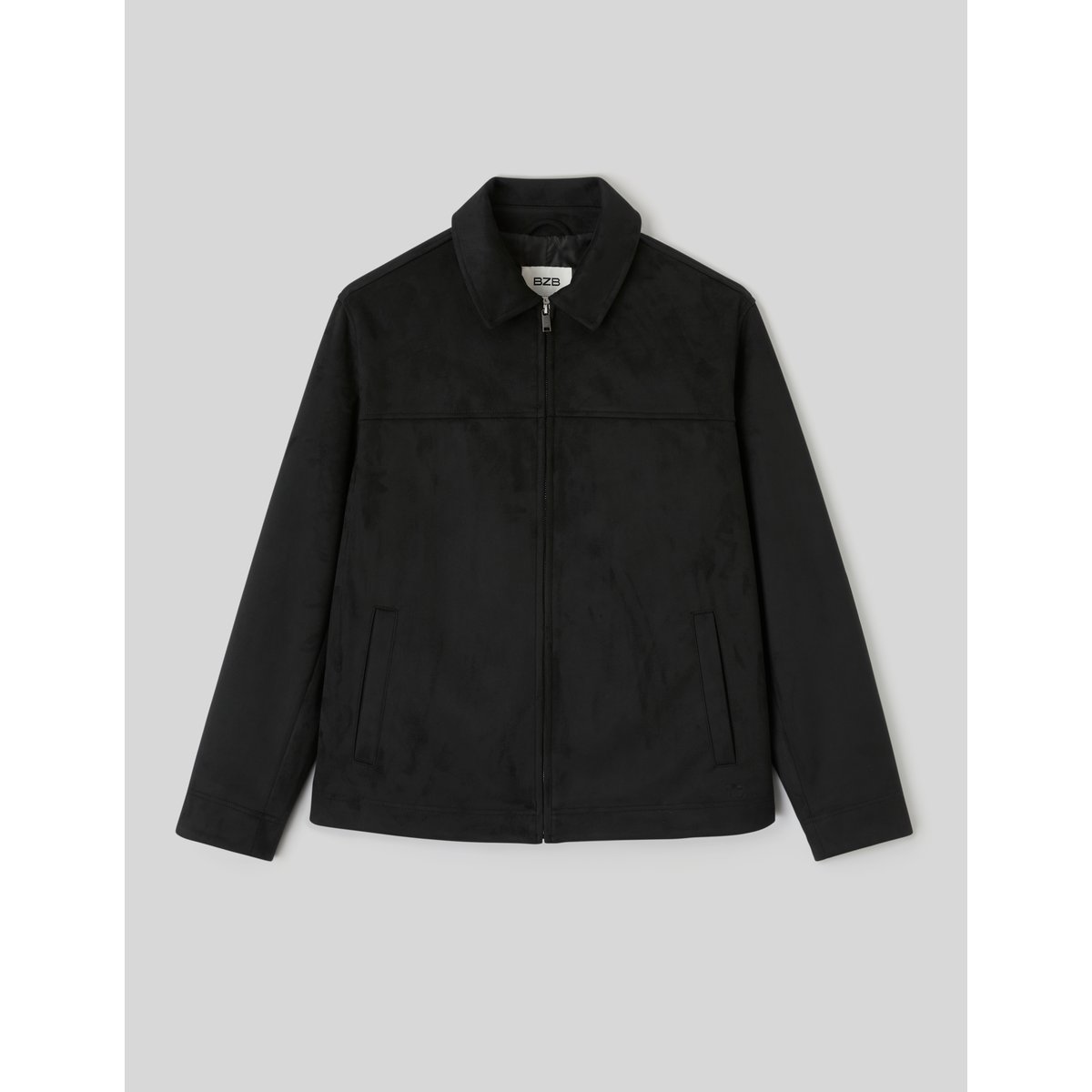 Veste zippée en suédine noir, BZB