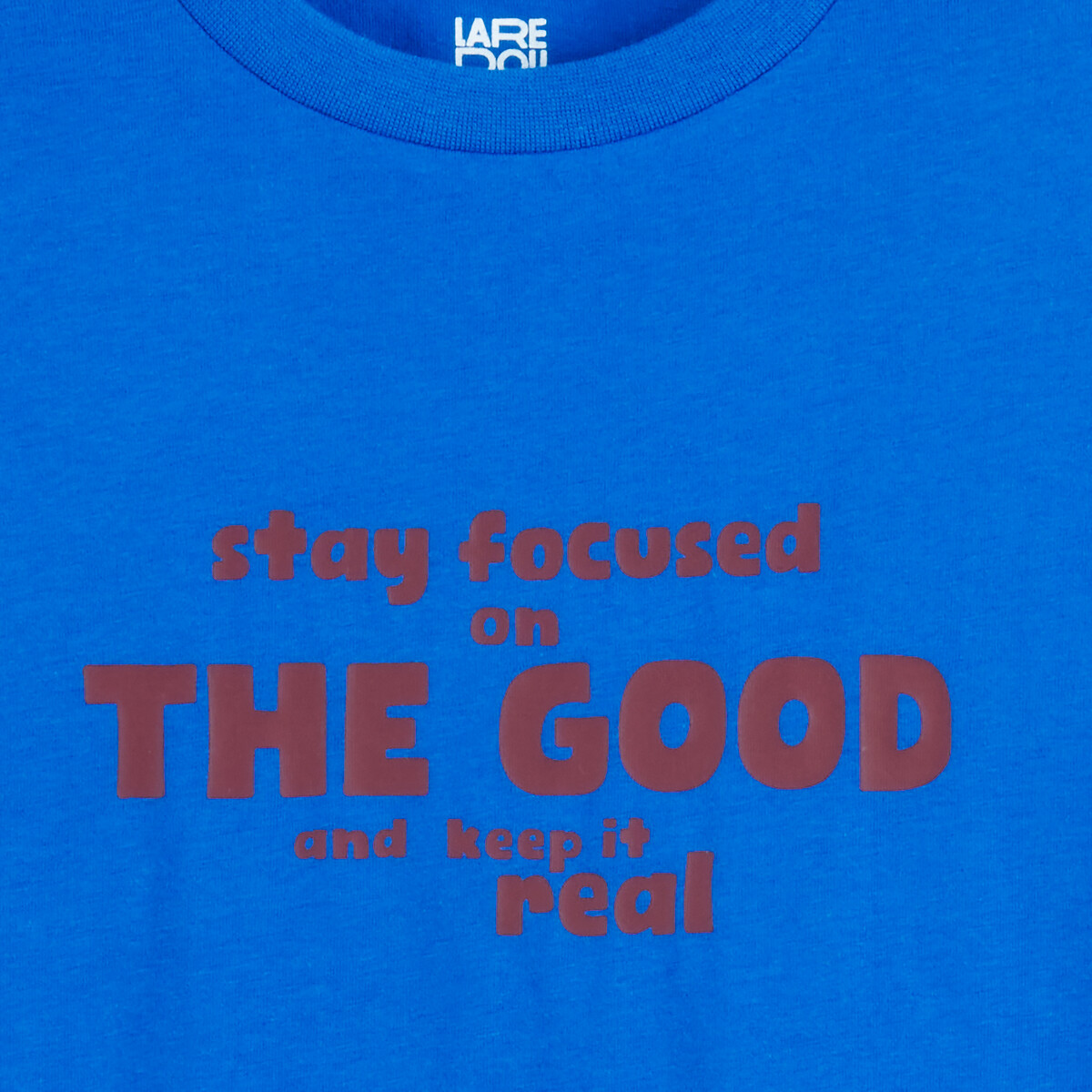 Slogan Print T-Shirt with Long Sleeves blue, LA REDOUTE COLLECTIONS