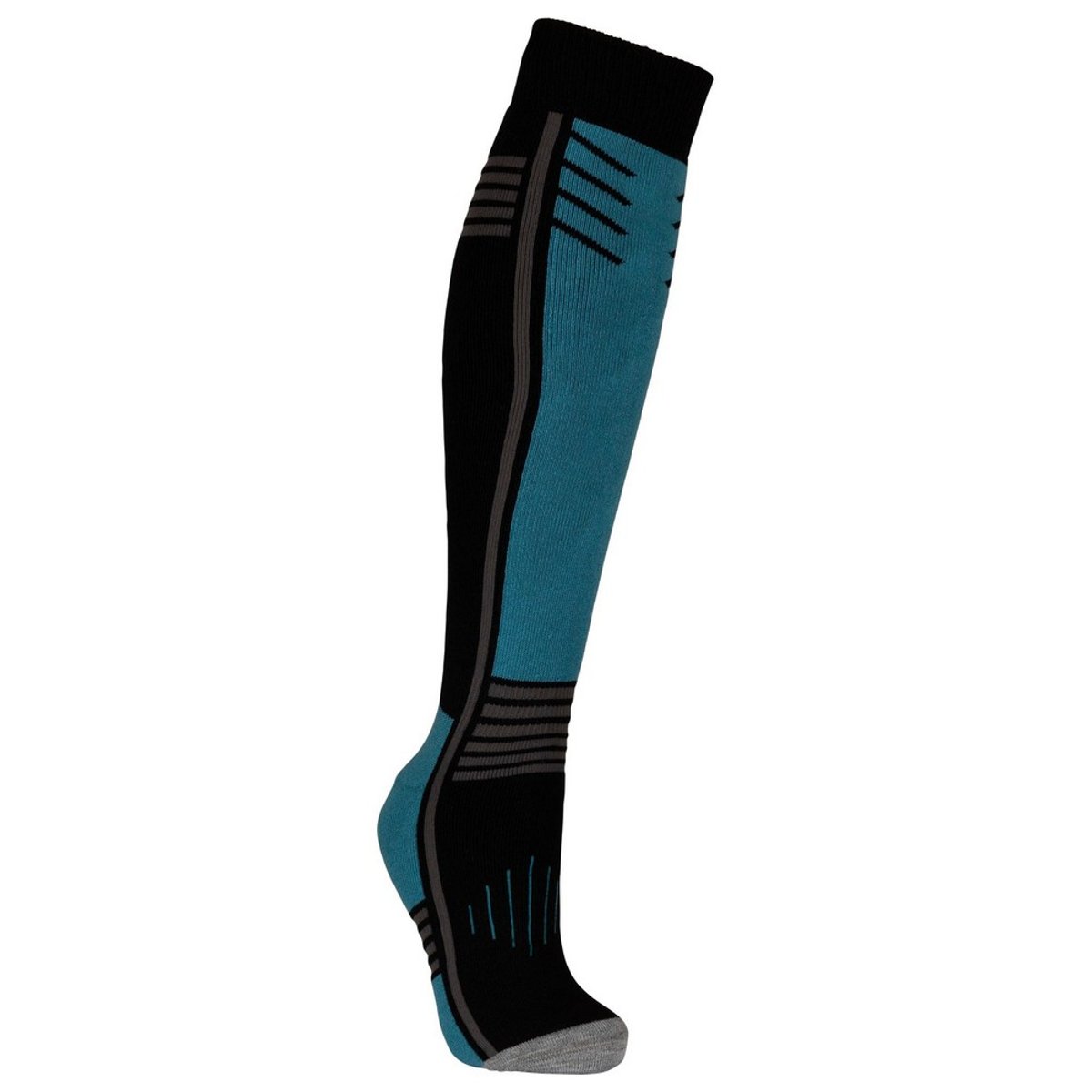 Chaussettes de ski motif/style rayures ICY noir / bleu sarcelle, TRESPASS