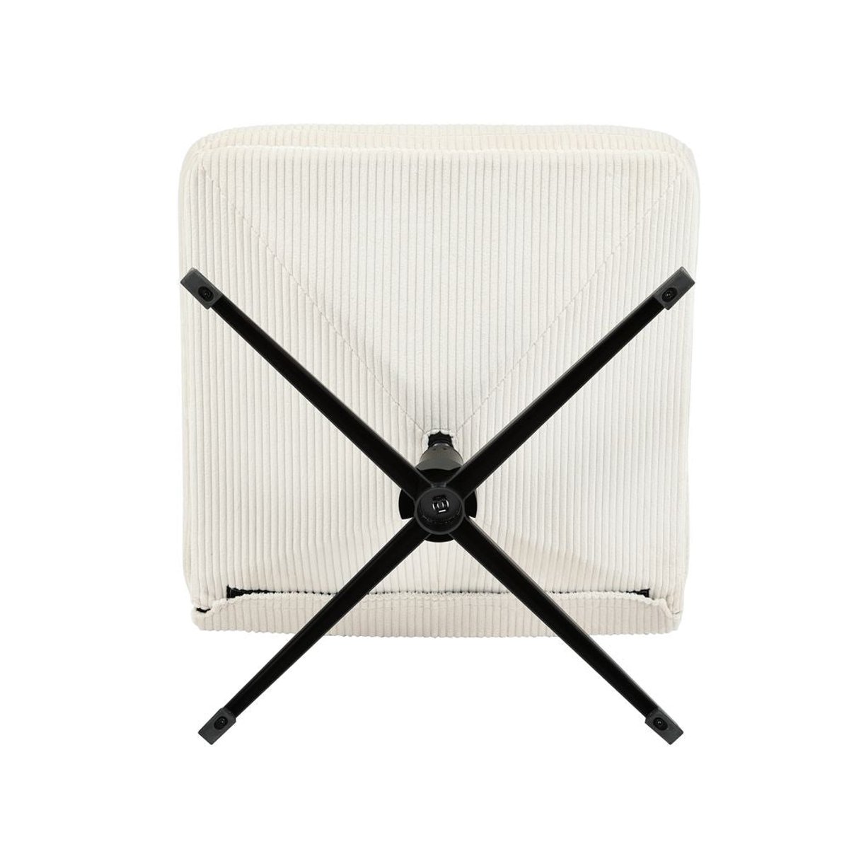 Fauteuil pivotant velours côtelé ecru, ZAGO