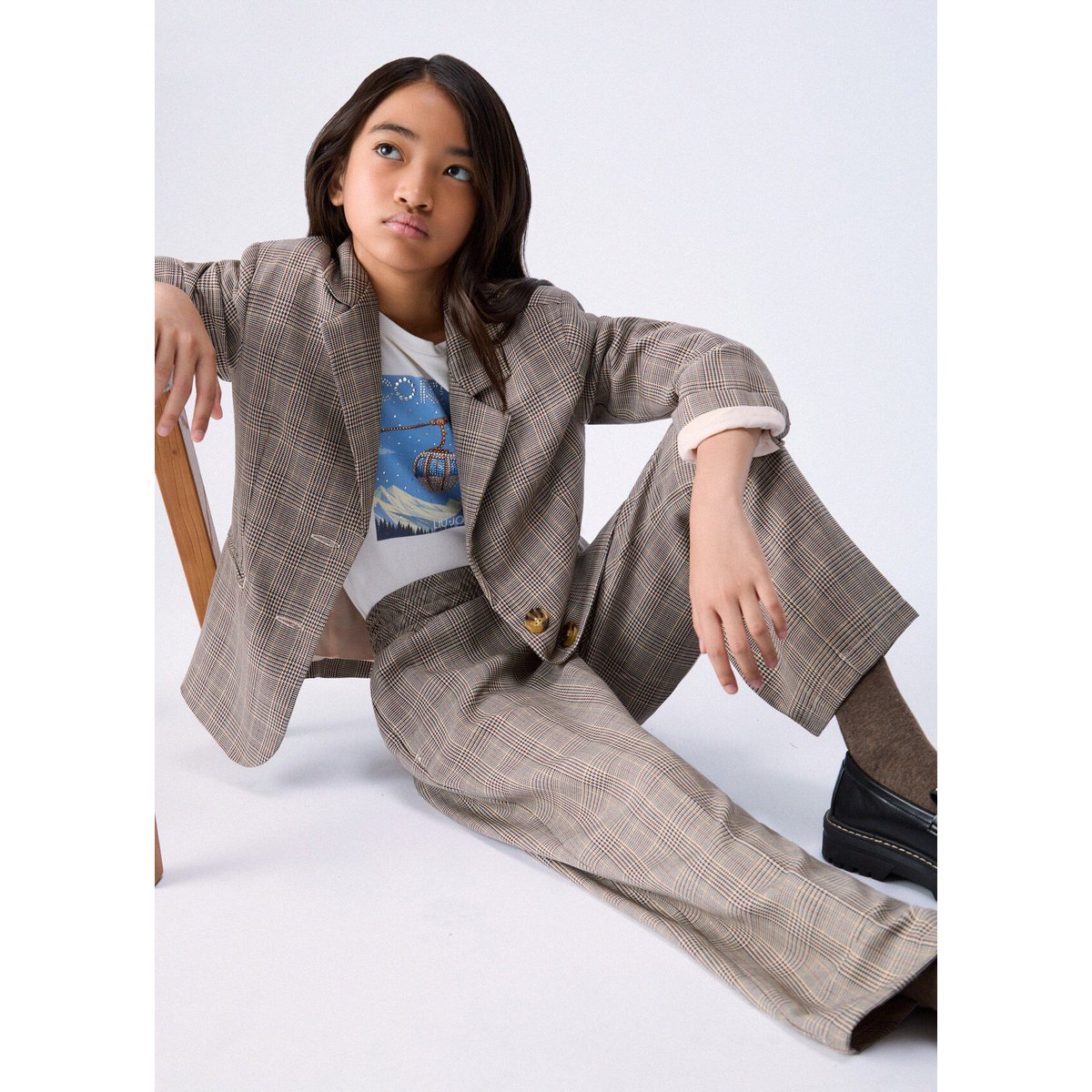 Pantalon droit en prince de galles carreaux, LIU JO