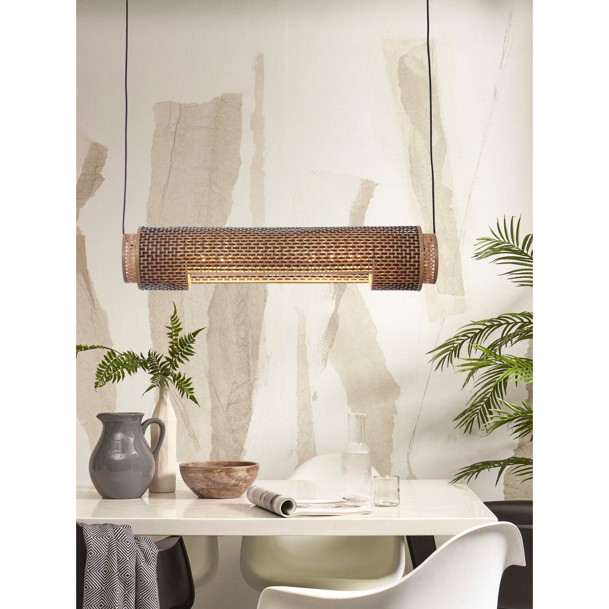 Lampe Suspendue Bambou BHUTAN marron, GOOD & MOJO