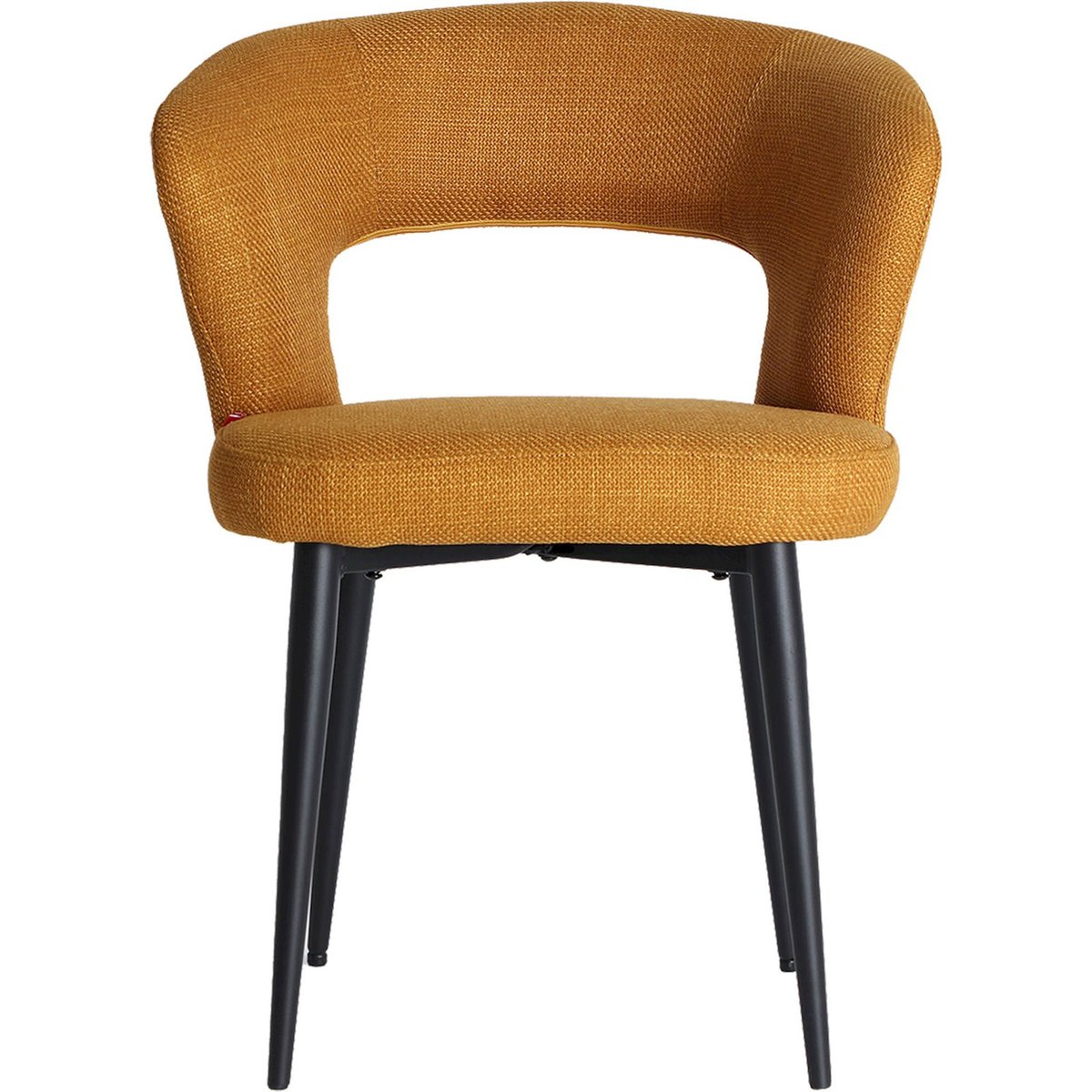 Lot de 2 chaises contemporaines design moutarde profond et noir mat, RECOLLECTION
