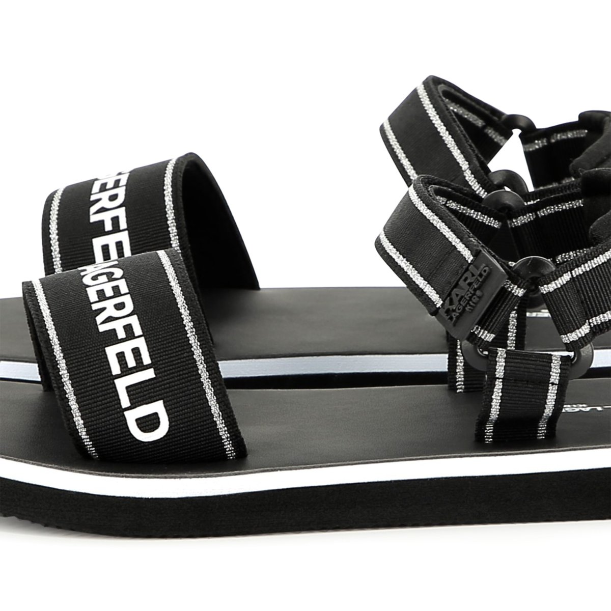 Sandales avec fermeture par bandes auto aggripante black, KARL LAGERFELD KIDS