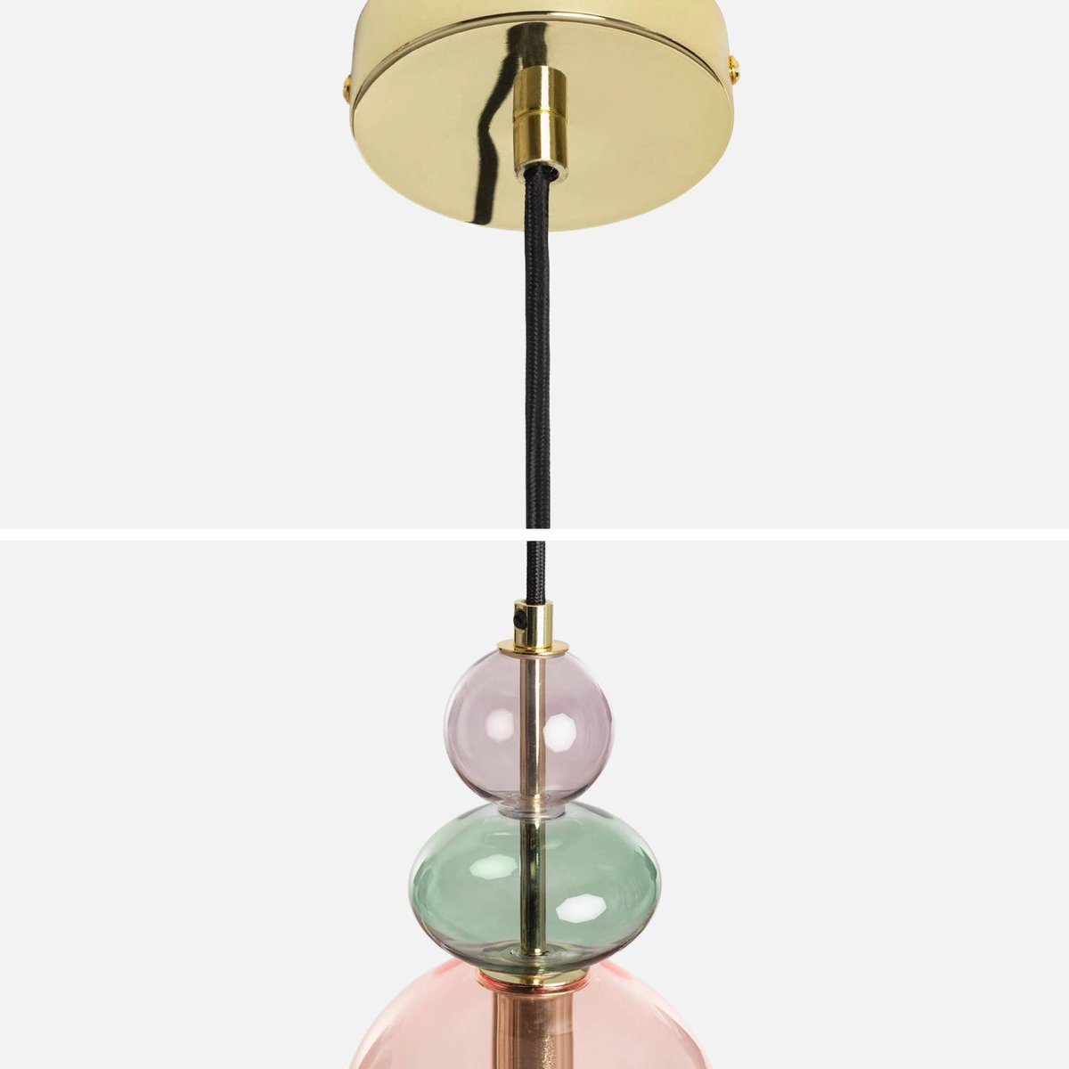 Suspension intérieur verre Ø15cm NEXO rose, SWEEEK