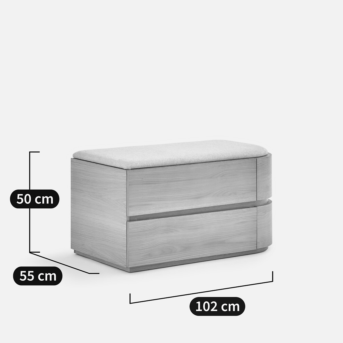 Mueble bajo para armario modular en chapa de roble, EVORIA natural, AM.PM