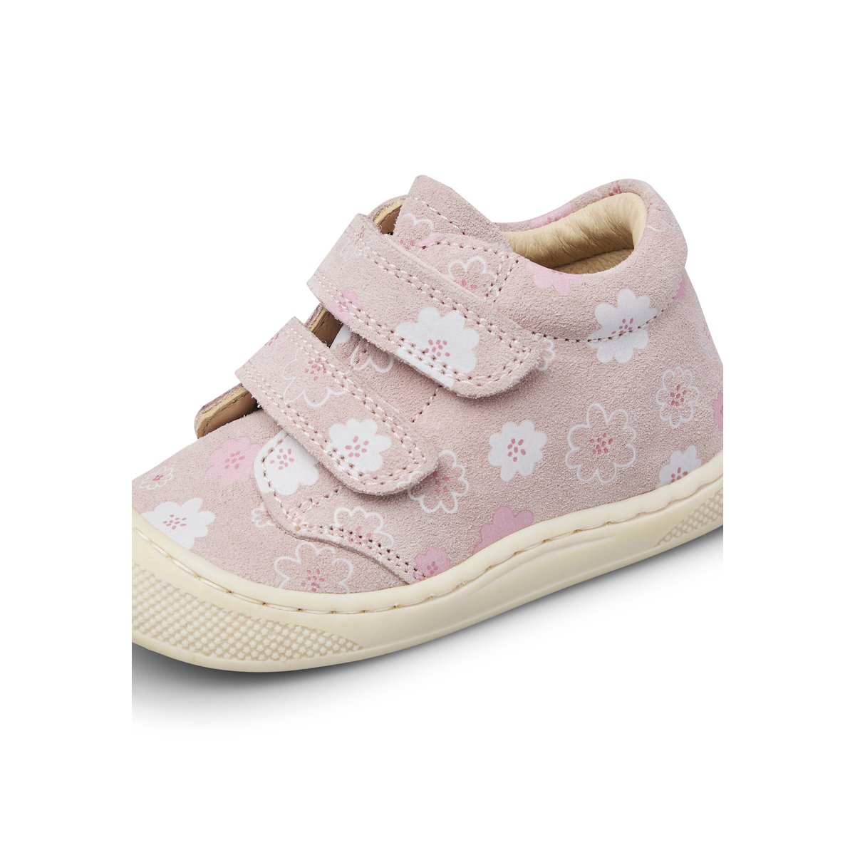 Chaussures premiers pas en daim COCOON WIDE VL rose poudré-, NATURINO