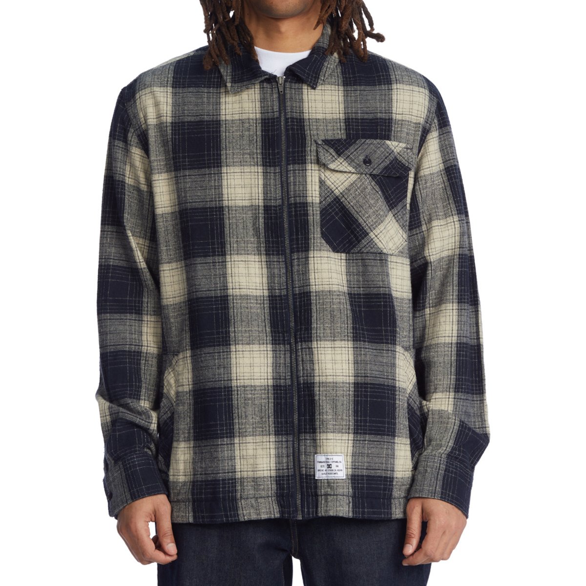 Chemise à manches longues en flanelle THE TRAPPER. bleu navy blazer/ pelican plaid, DC SHOES