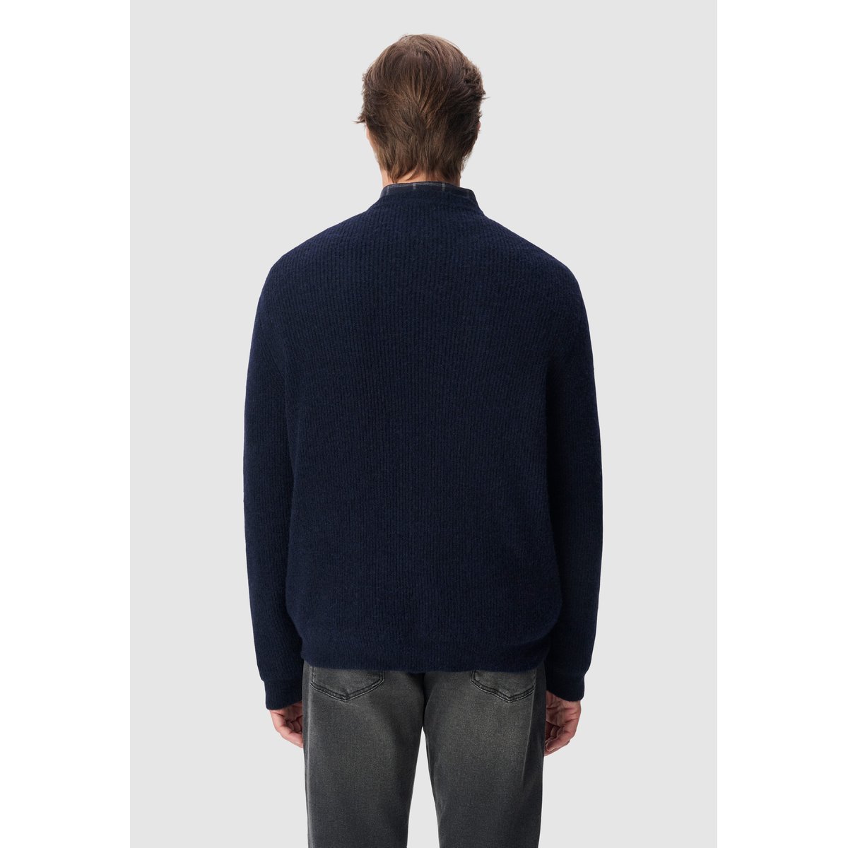 Pull col bateau tricot mousseux bleu nuit, IKKS