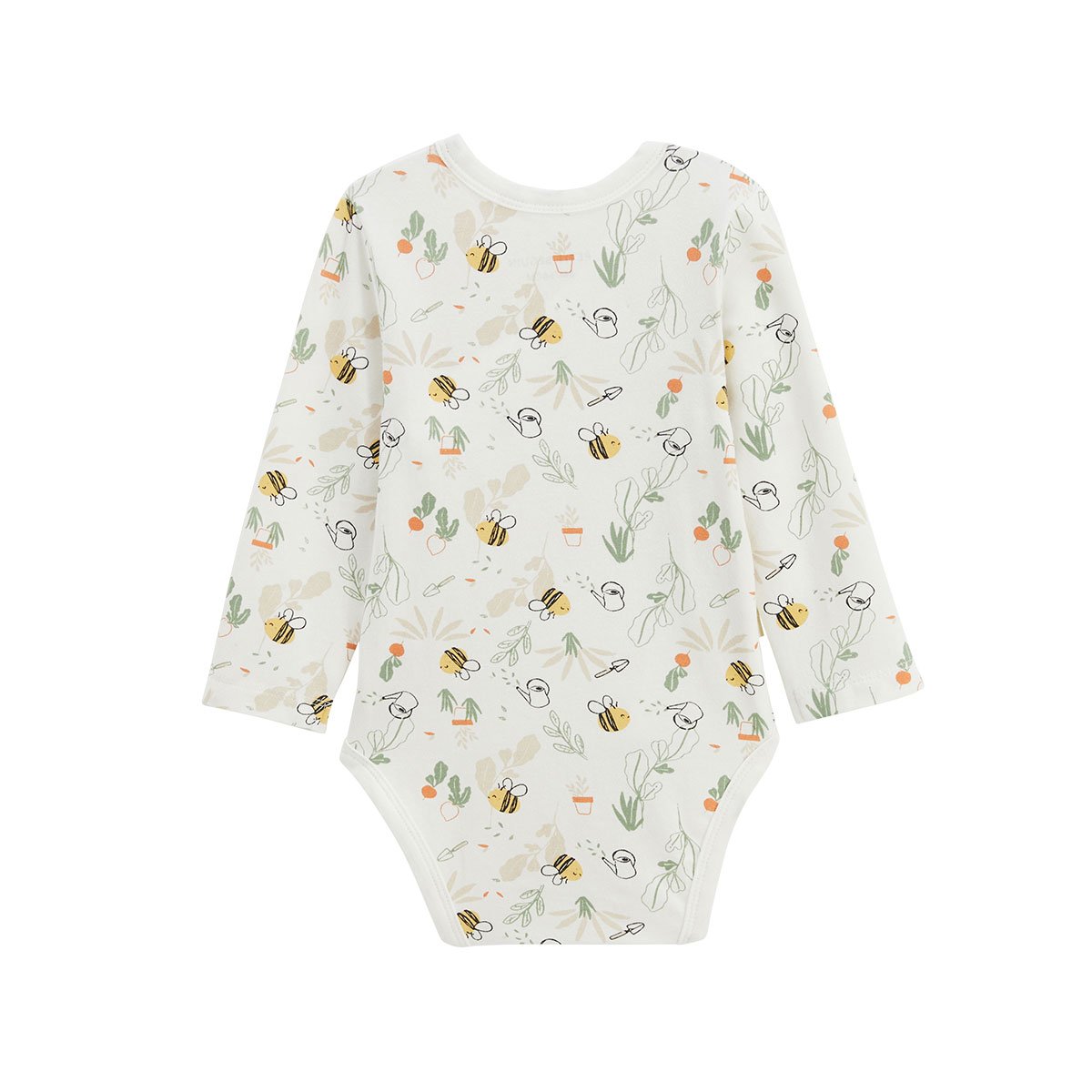 Lot de 3 bodies bébé manches longues ouverture croisée Eden beige, PETIT BEGUIN