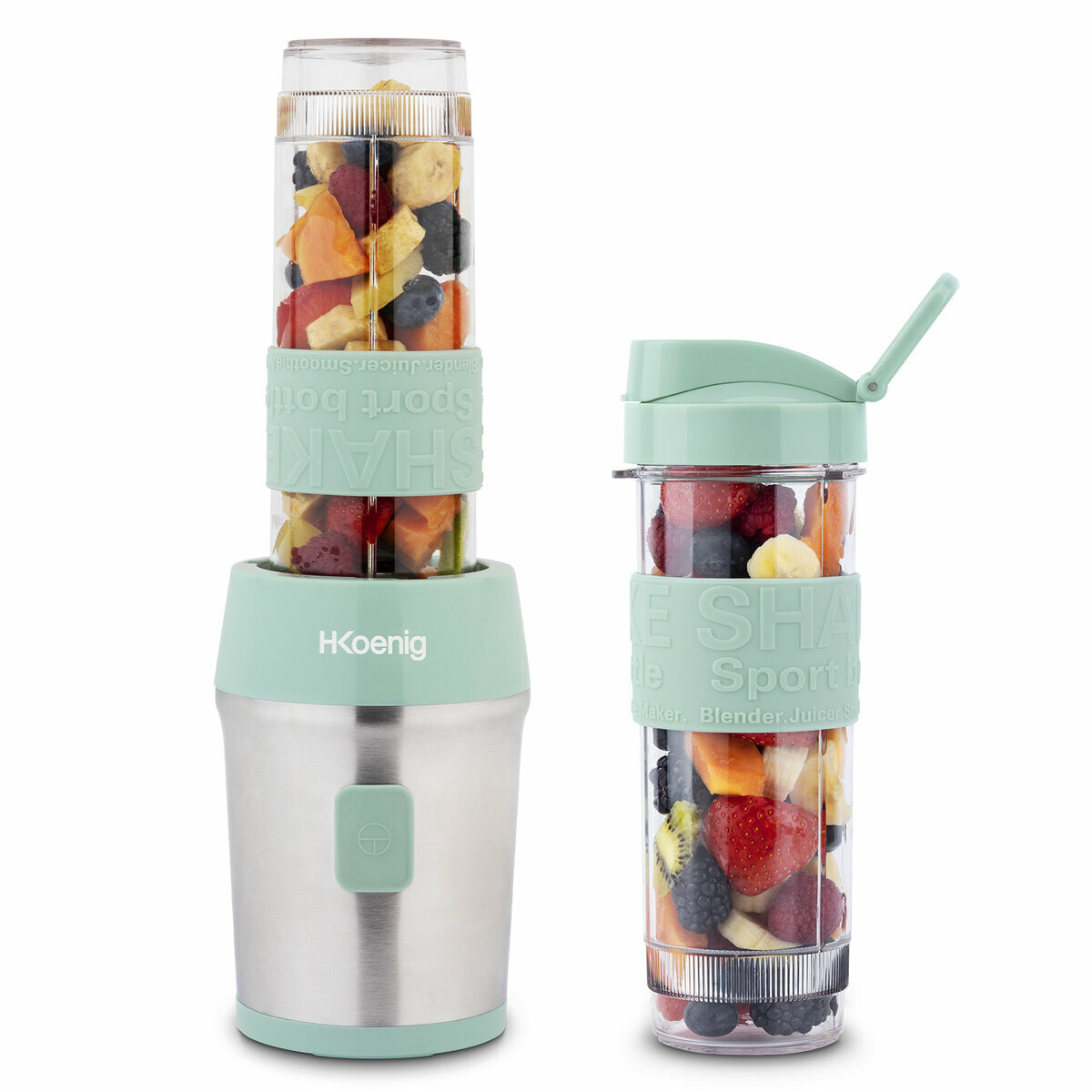 Blender portable et kit bouteilles - smoo18+btl18 vert, H.KOENIG