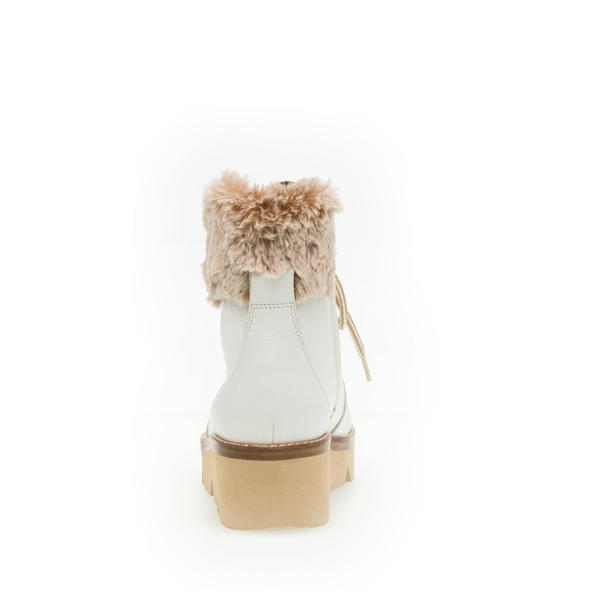 Bottines en cuir à talon compensé blanc, GABOR