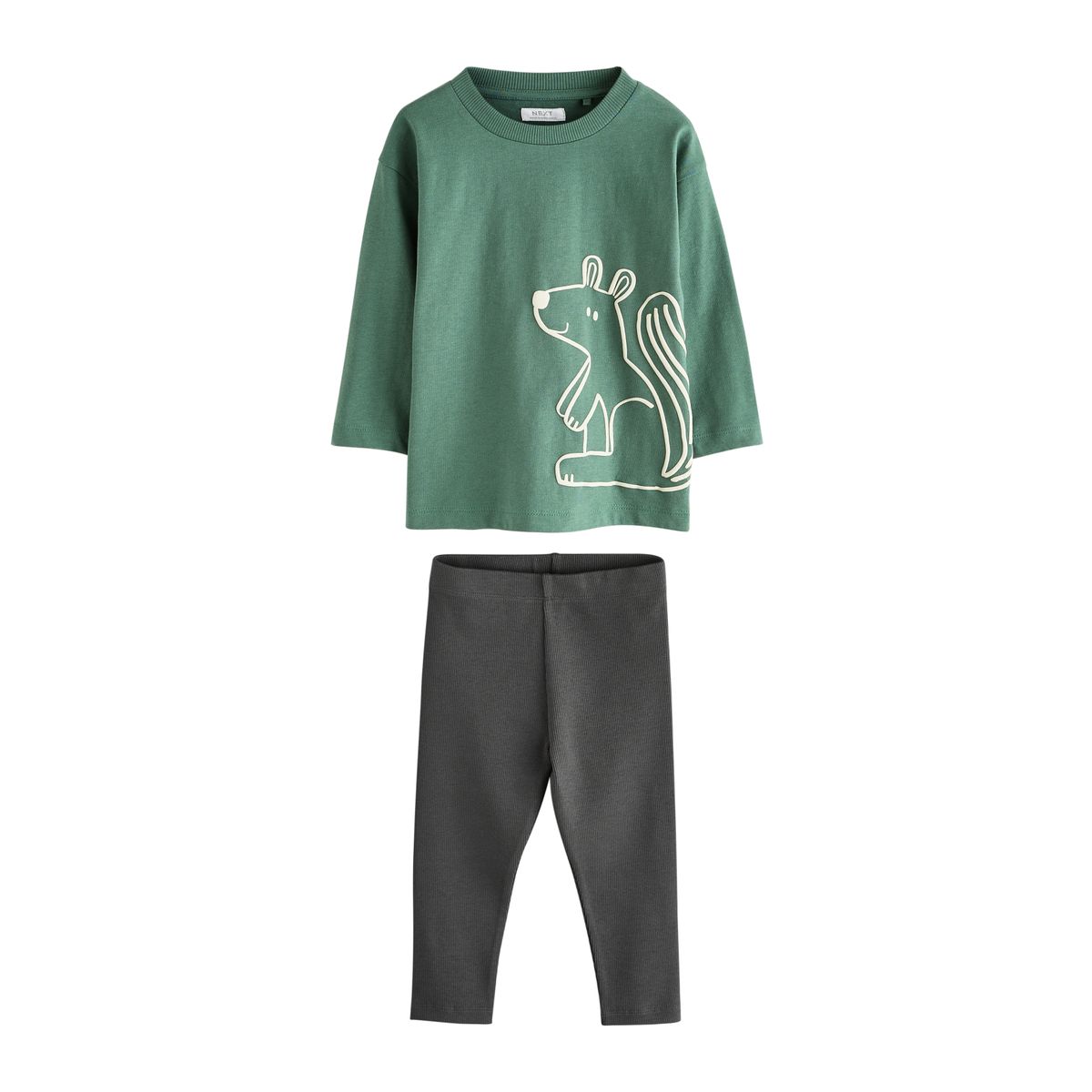 Ensemble haut imprimé et legging, lot de 2 forêt brune/crème, NEXT