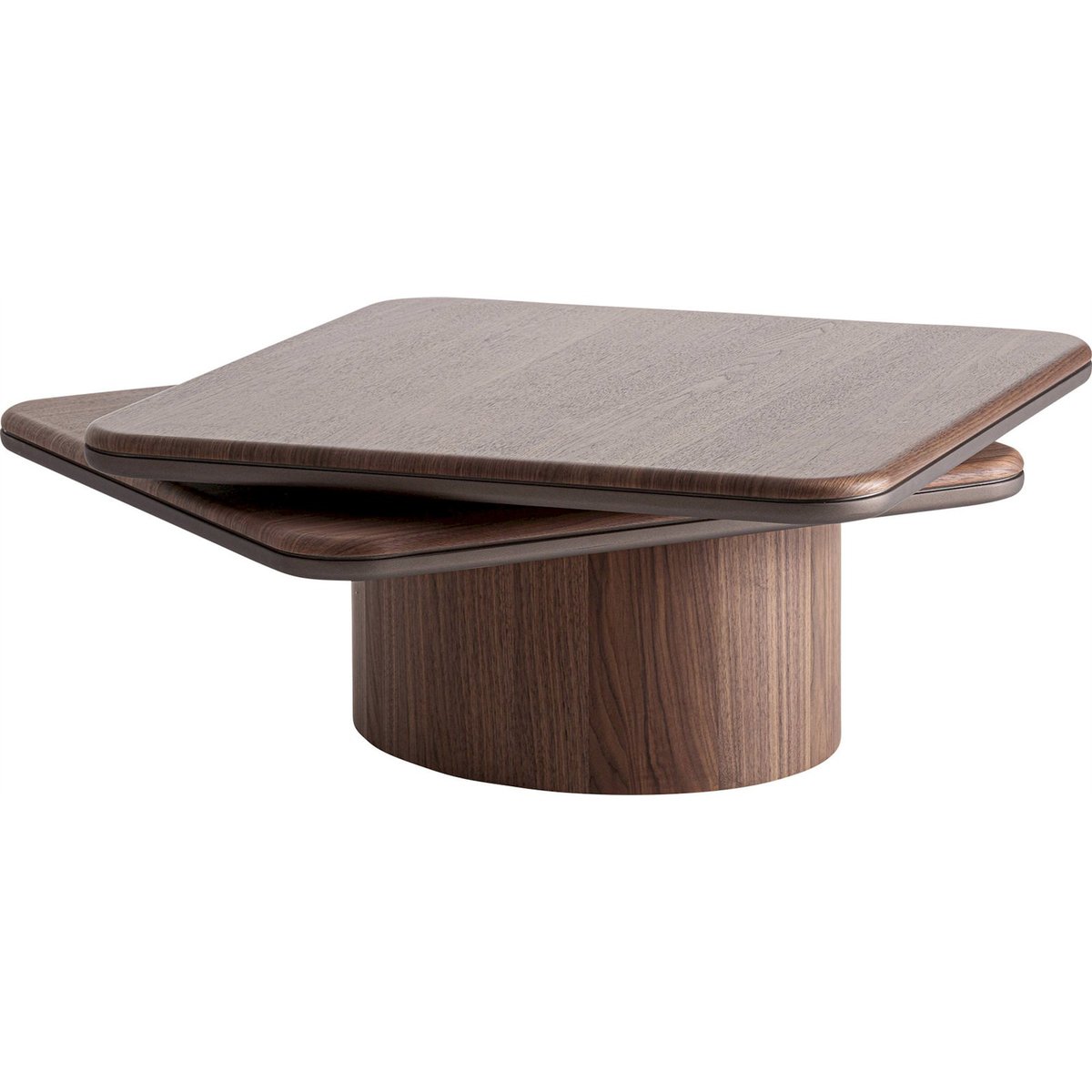 Table basse contemporaine en noyer noyer marron finition artisanale, RECOLLECTION