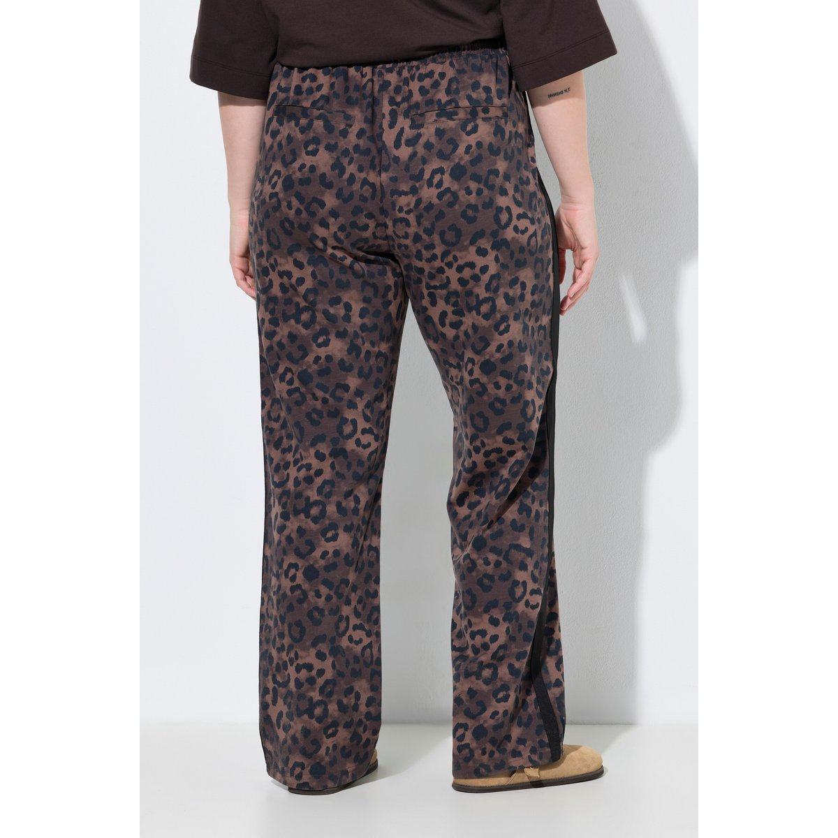 Pantalon Rose en molleton, motif léopard taupe foncé, ULLA POPKEN