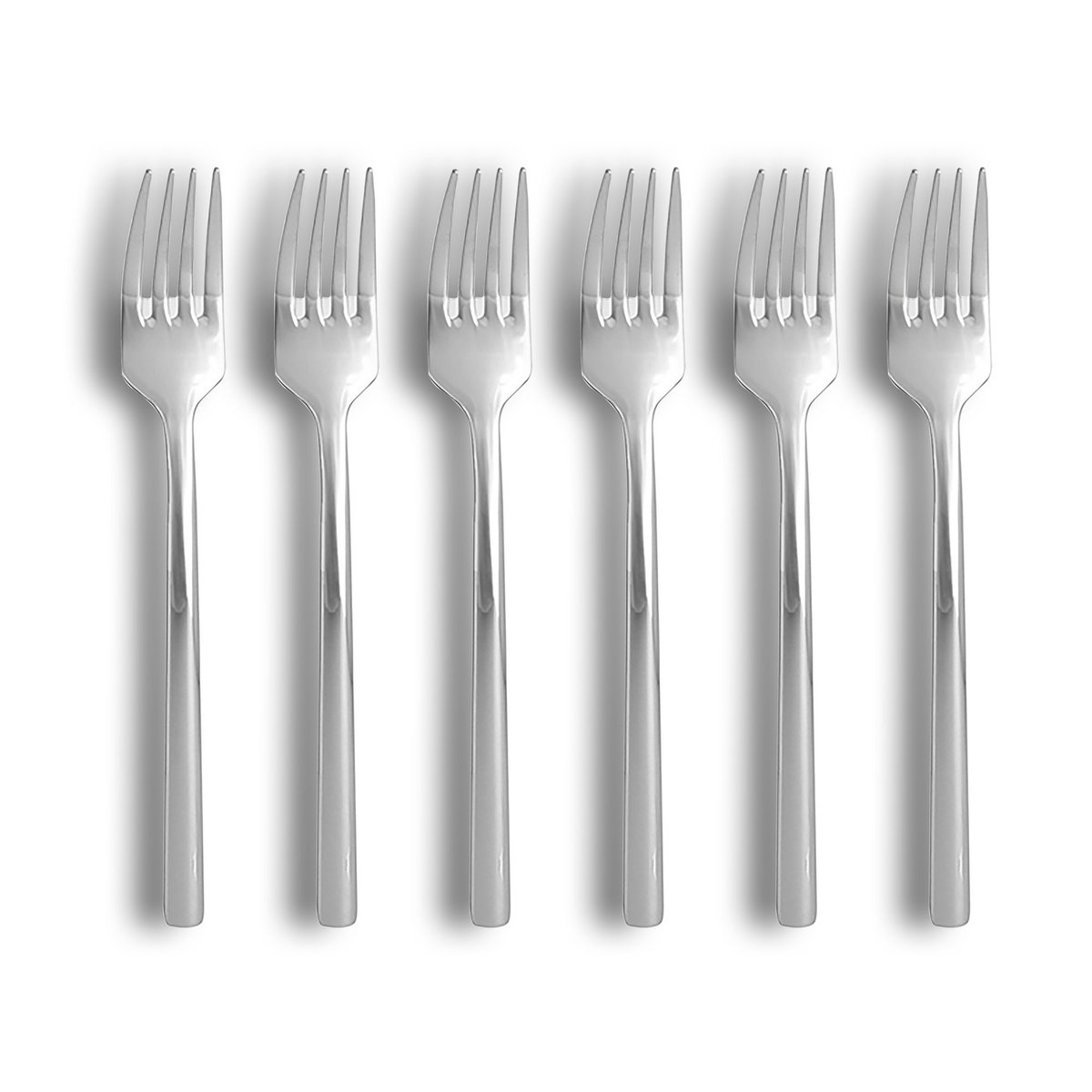 Lot de 6 fourchettes en acier inoxydable, NATURE inox, OGO LIVING