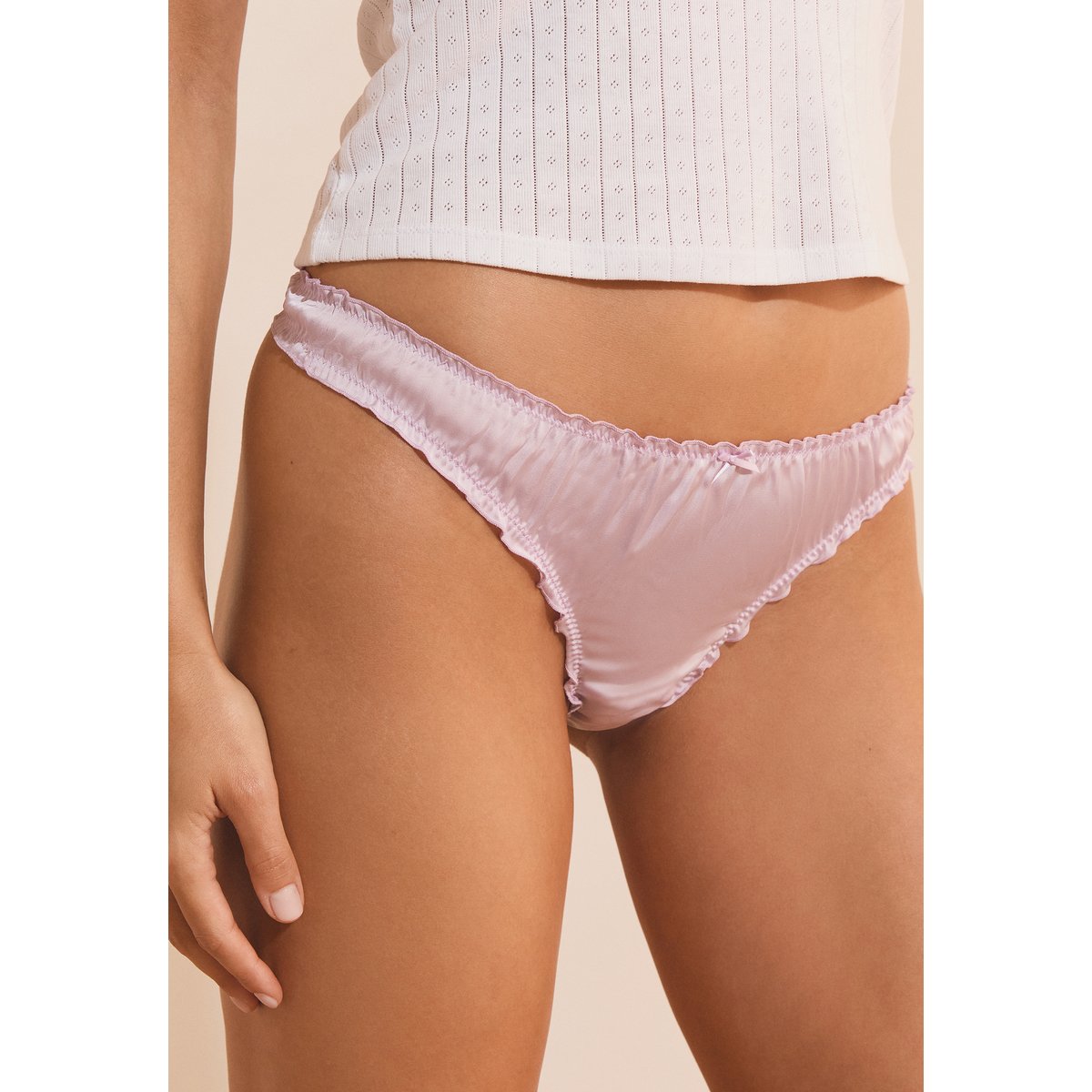 String bloomer satiné NORA SATIN lilas, ETAM