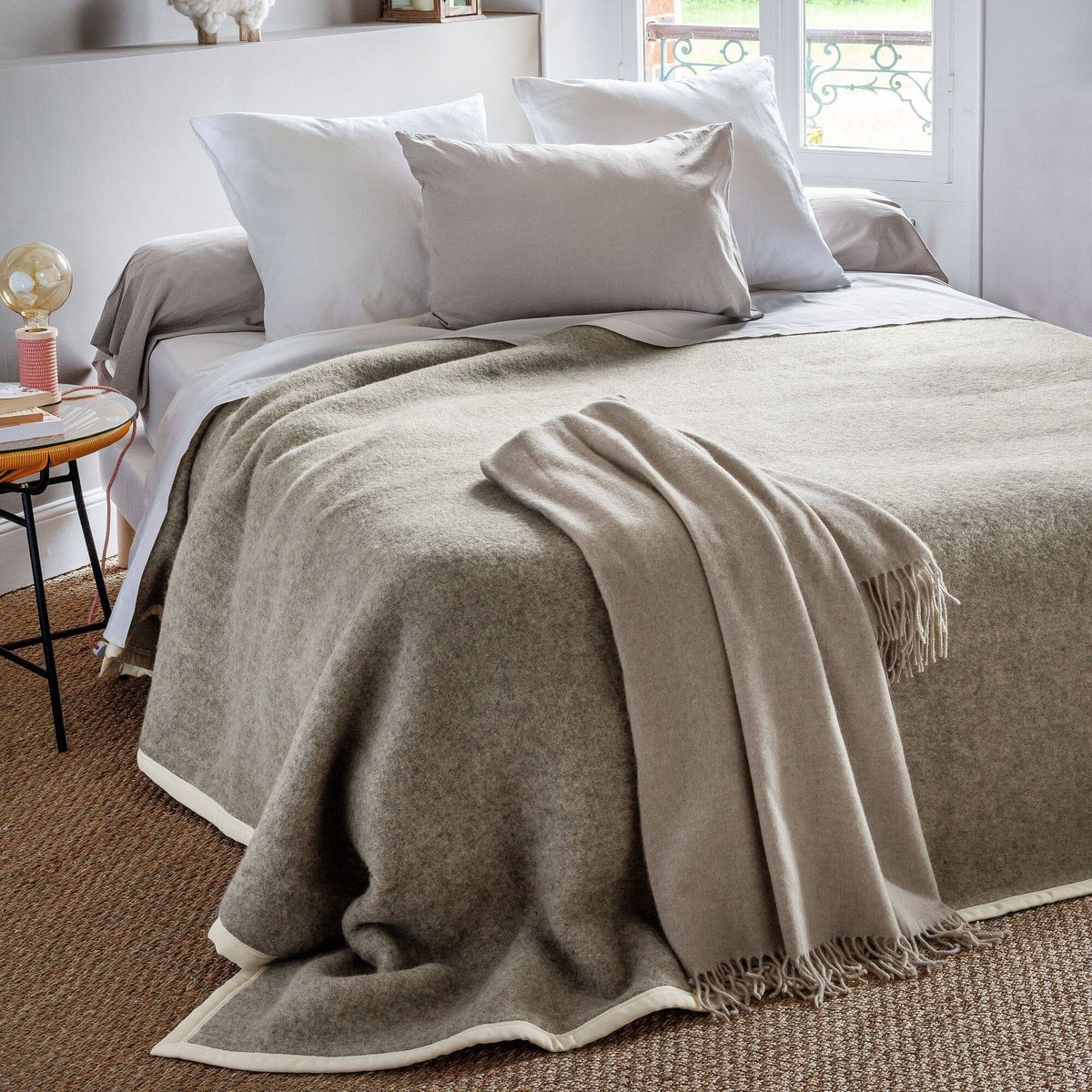 Couverture 100% pure laine vierge sans teinture - PASTORALE sans teinture, TOISON D OR