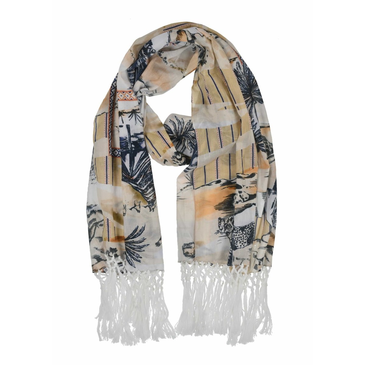 Foulard imprimé en coton sahara, LA FEE MARABOUTEE