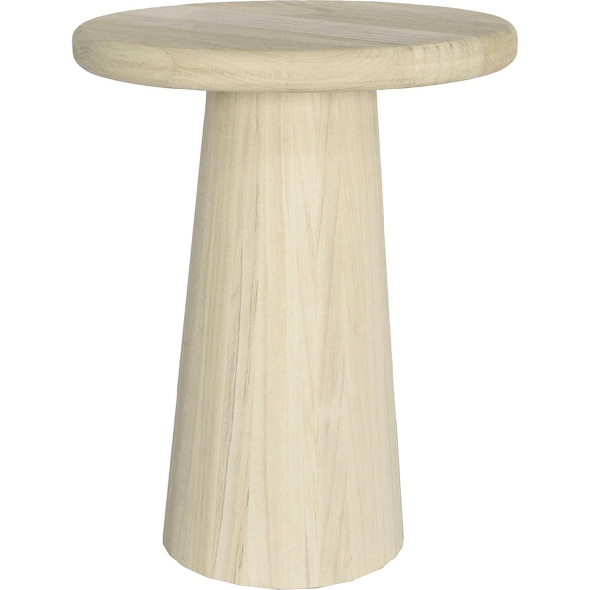 Table basse ronde en bois paulownia bois naturel clair, RECOLLECTION