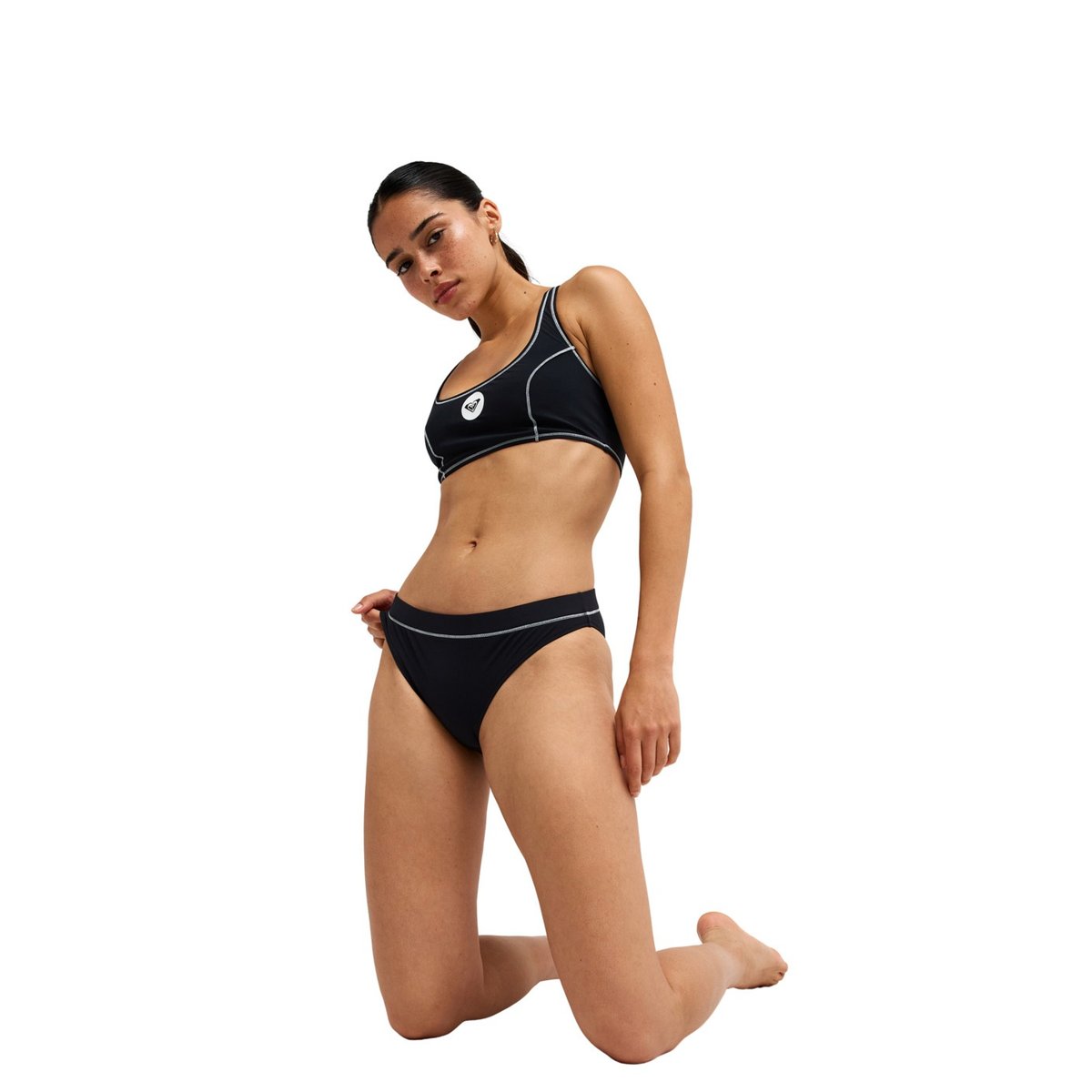 Bas de maillot de bain culotte bikini classique. noir anthracite, ROXY