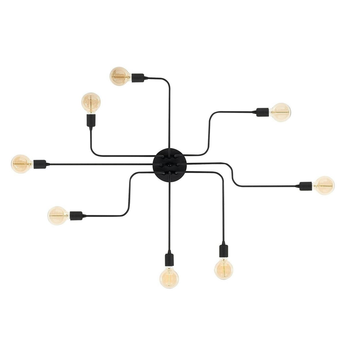 Plafonnier industriel noir design, circuit 140 cm MARATEA noir, PIER IMPORT