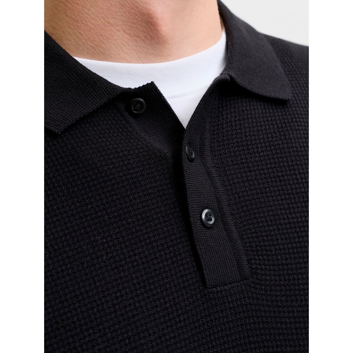 Polo Tricoté noire - black, JACK & JONES