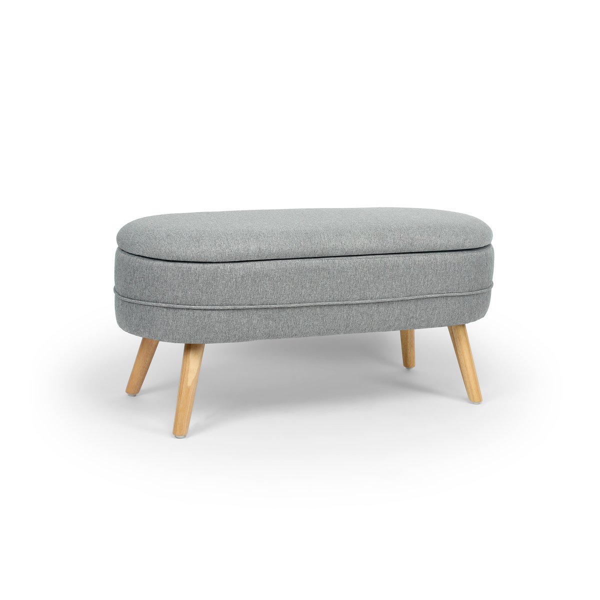Banc coffre rangement tissu, CIRCLE gris, HISPANOHOGAR