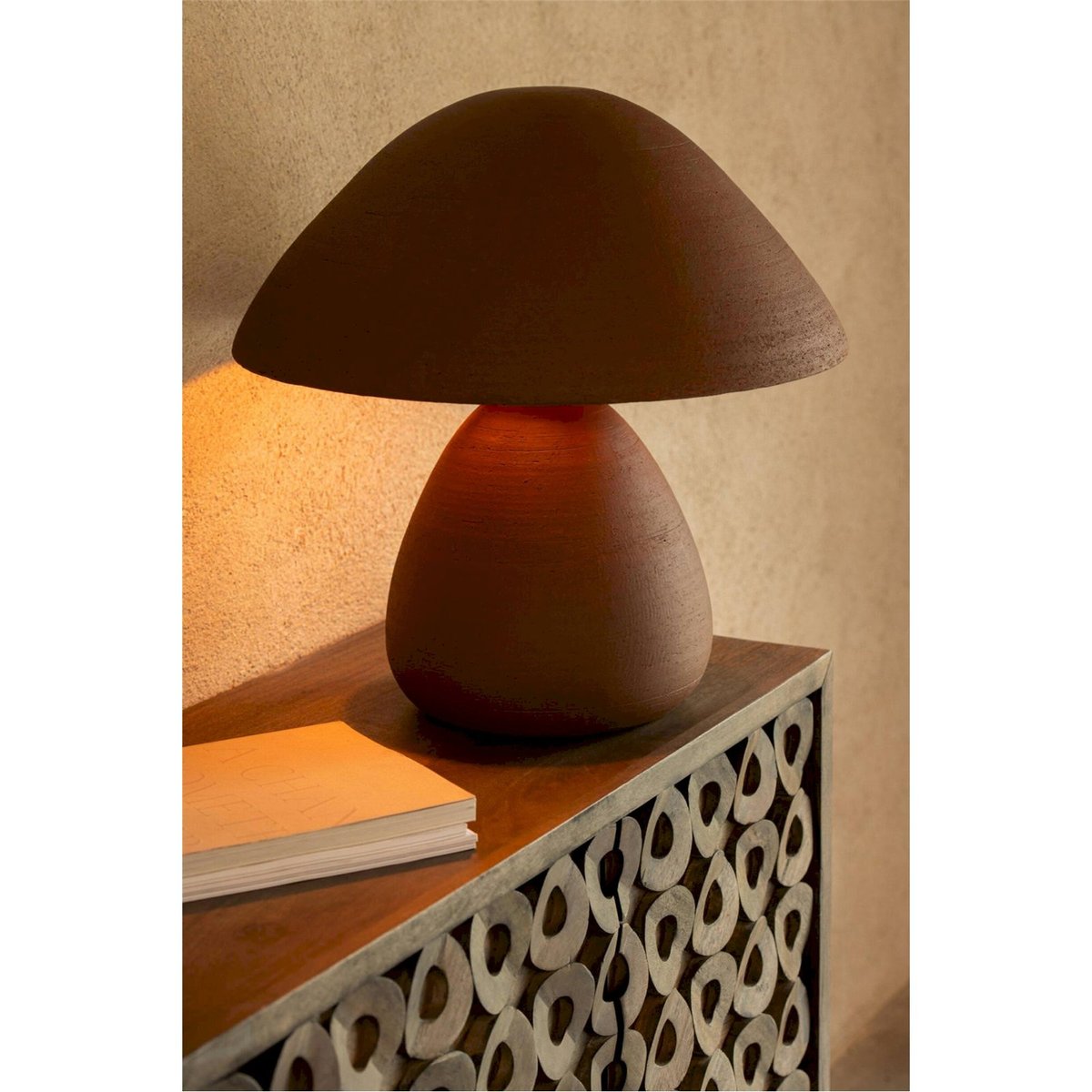 Lampe de table en céramique marron, RECOLLECTION